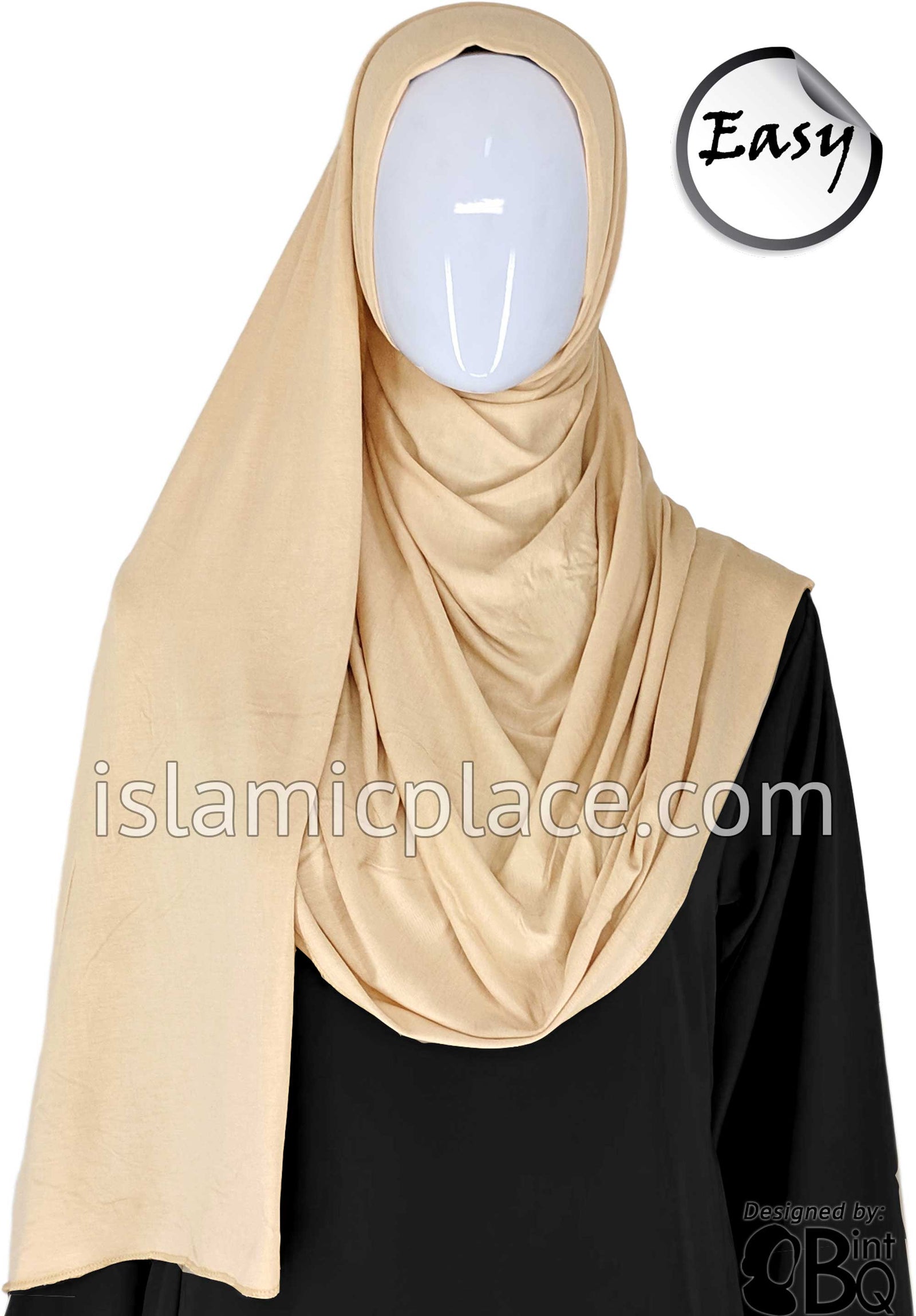 Oatmeal Plain - Easy Aisha Jersey Shayla Long Rectangle Hijab 30"x70"