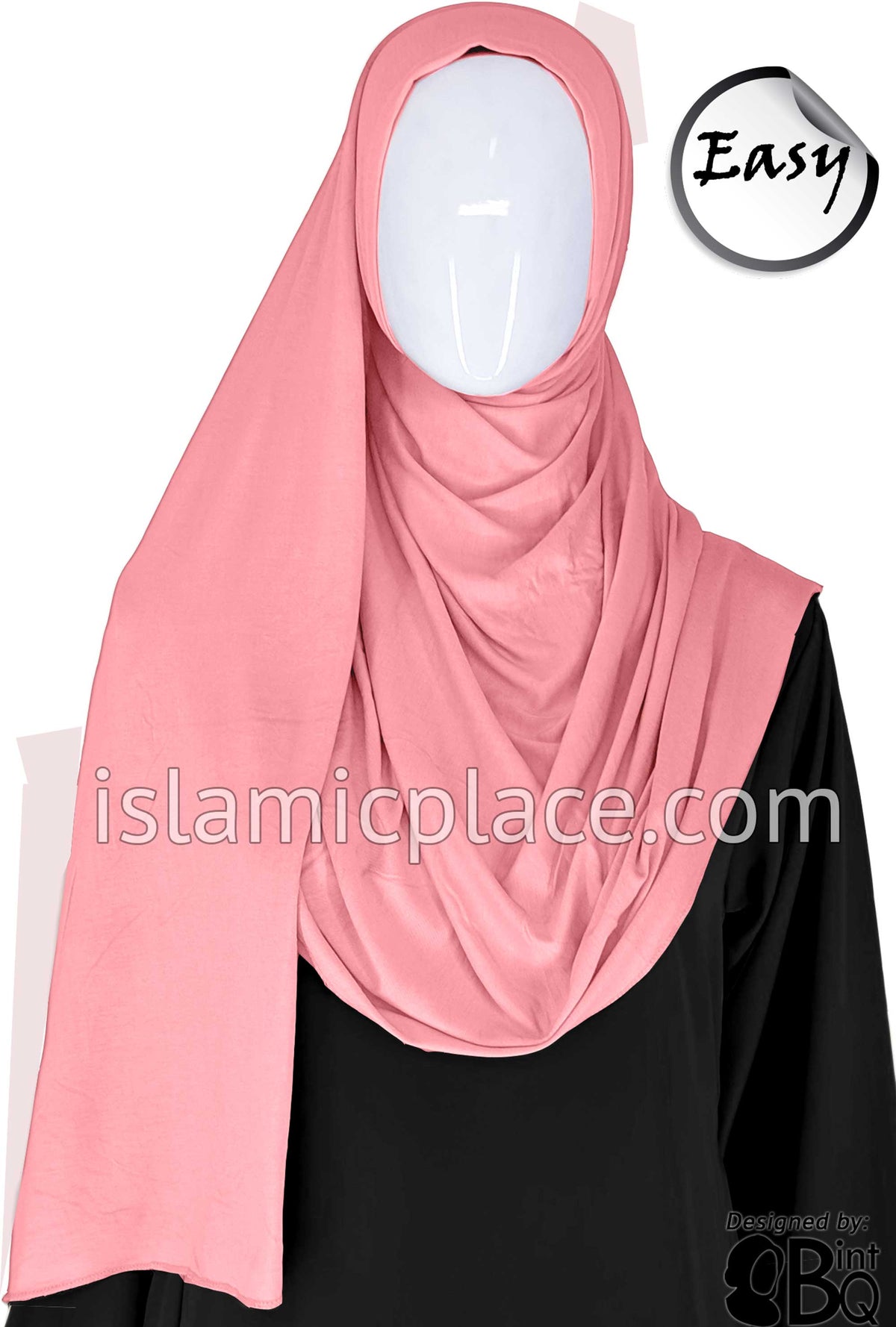 Pale Pink Plain - Easy Aisha Jersey Shayla Long Rectangle Hijab 30"x70"