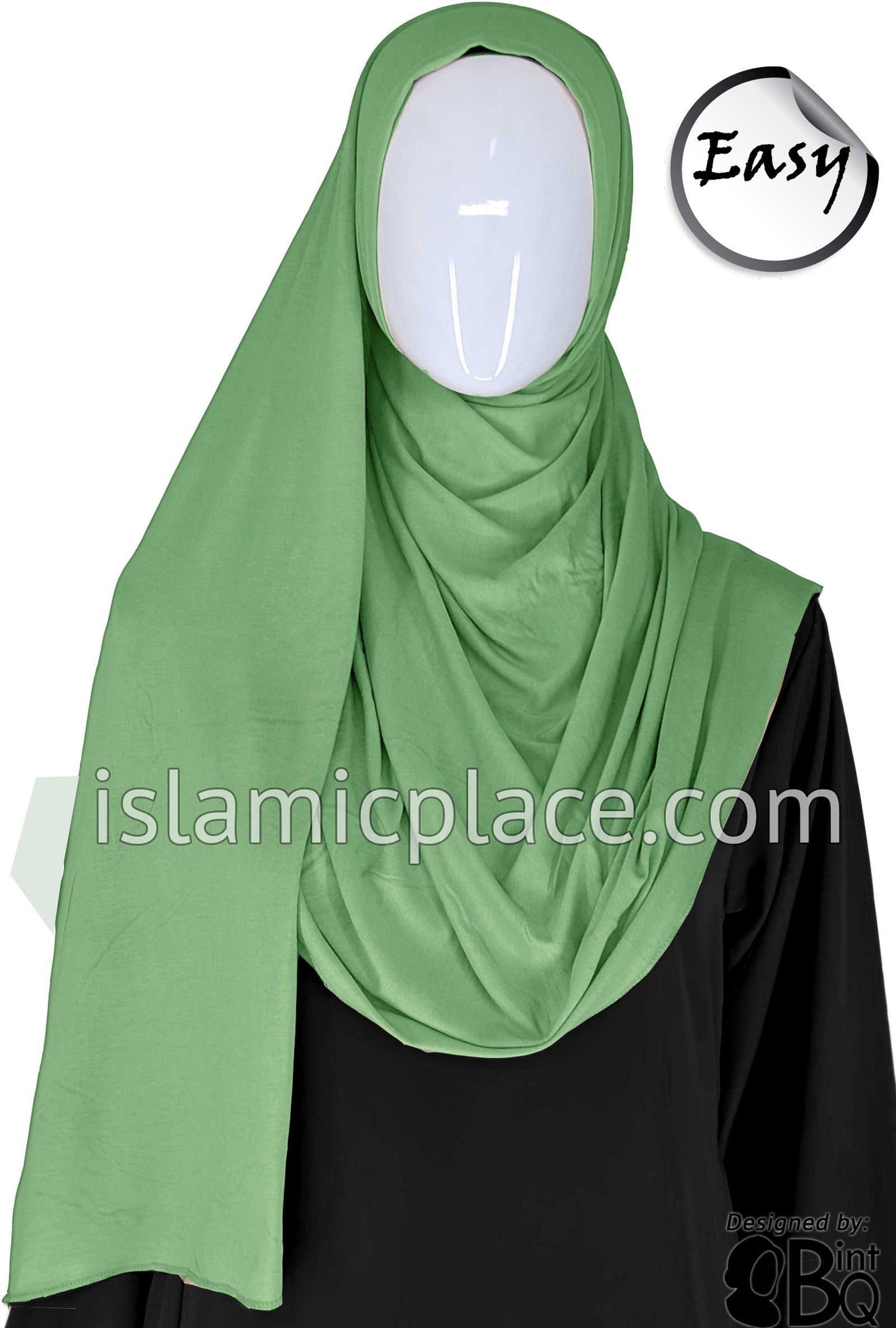 Sea Weed Green Plain - Easy Aisha Jersey Shayla Long Rectangle Hijab 30"x70"