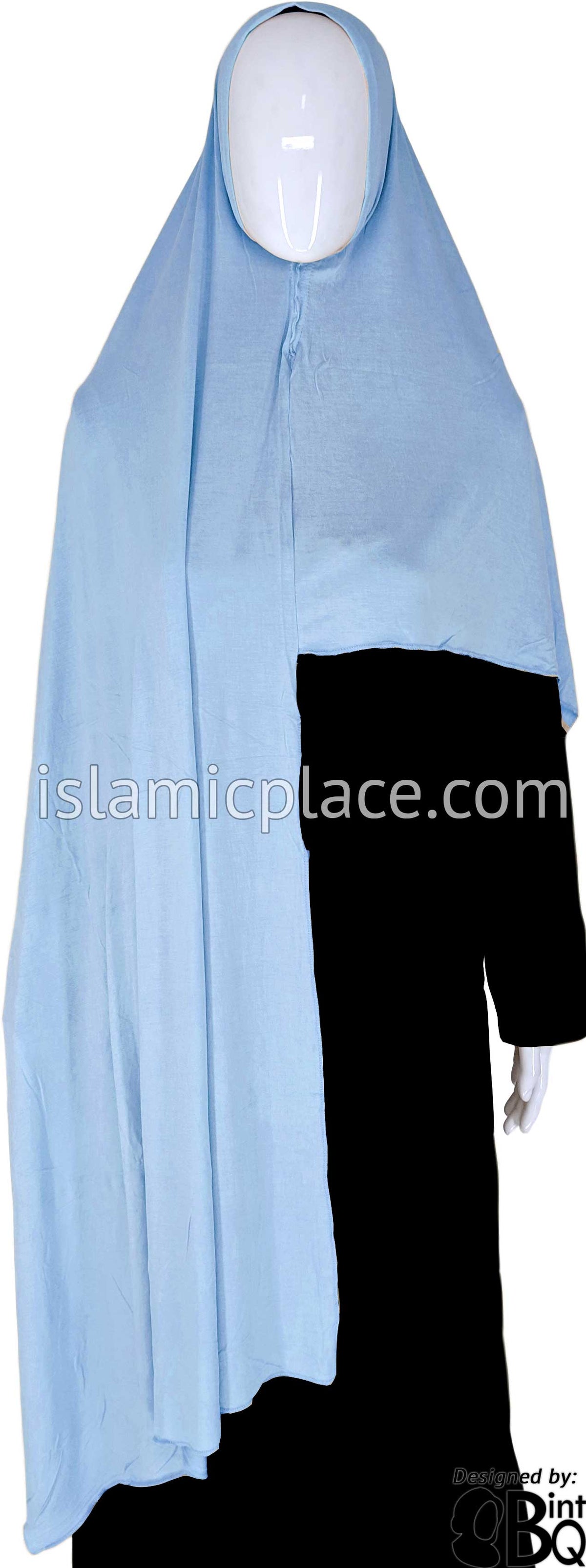 Sky Blue Plain - Easy Aisha Jersey Shayla Long Rectangle Hijab 30"x70"