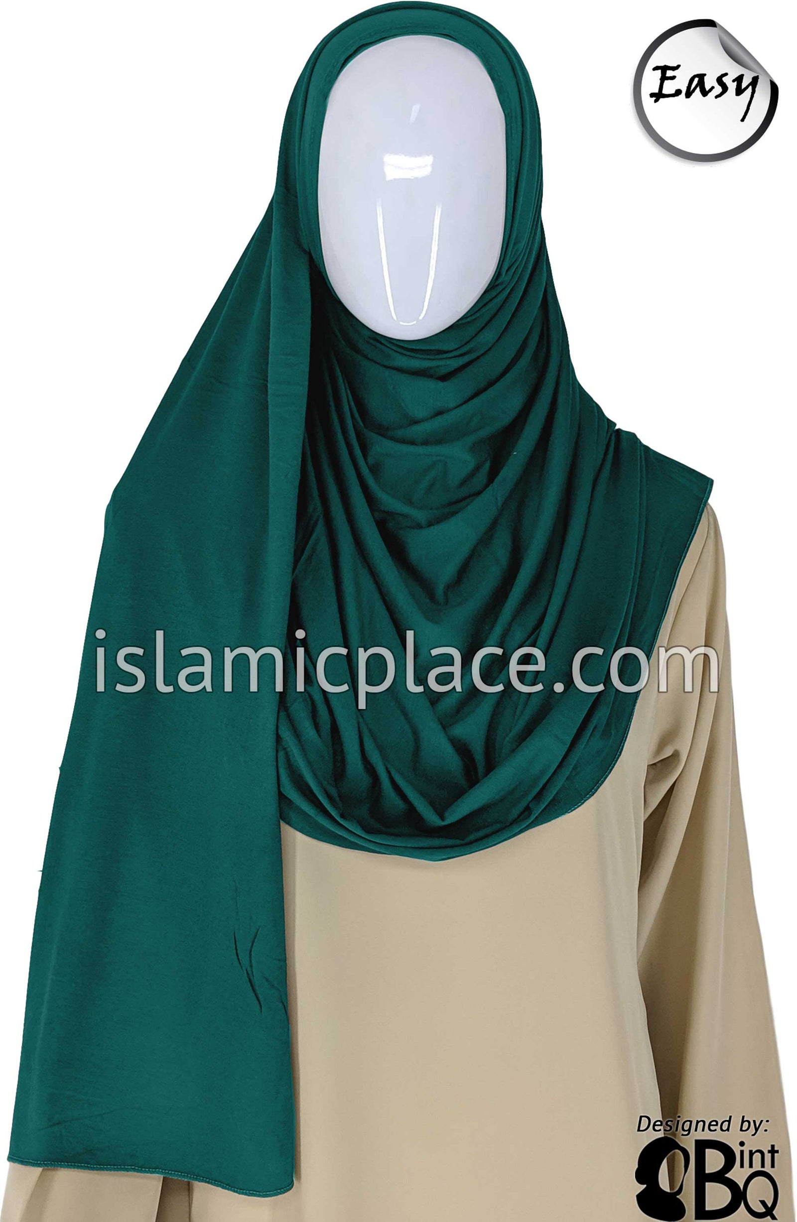 Teal Plain - Easy Aisha Jersey Shayla Long Rectangle Hijab 30"x70"