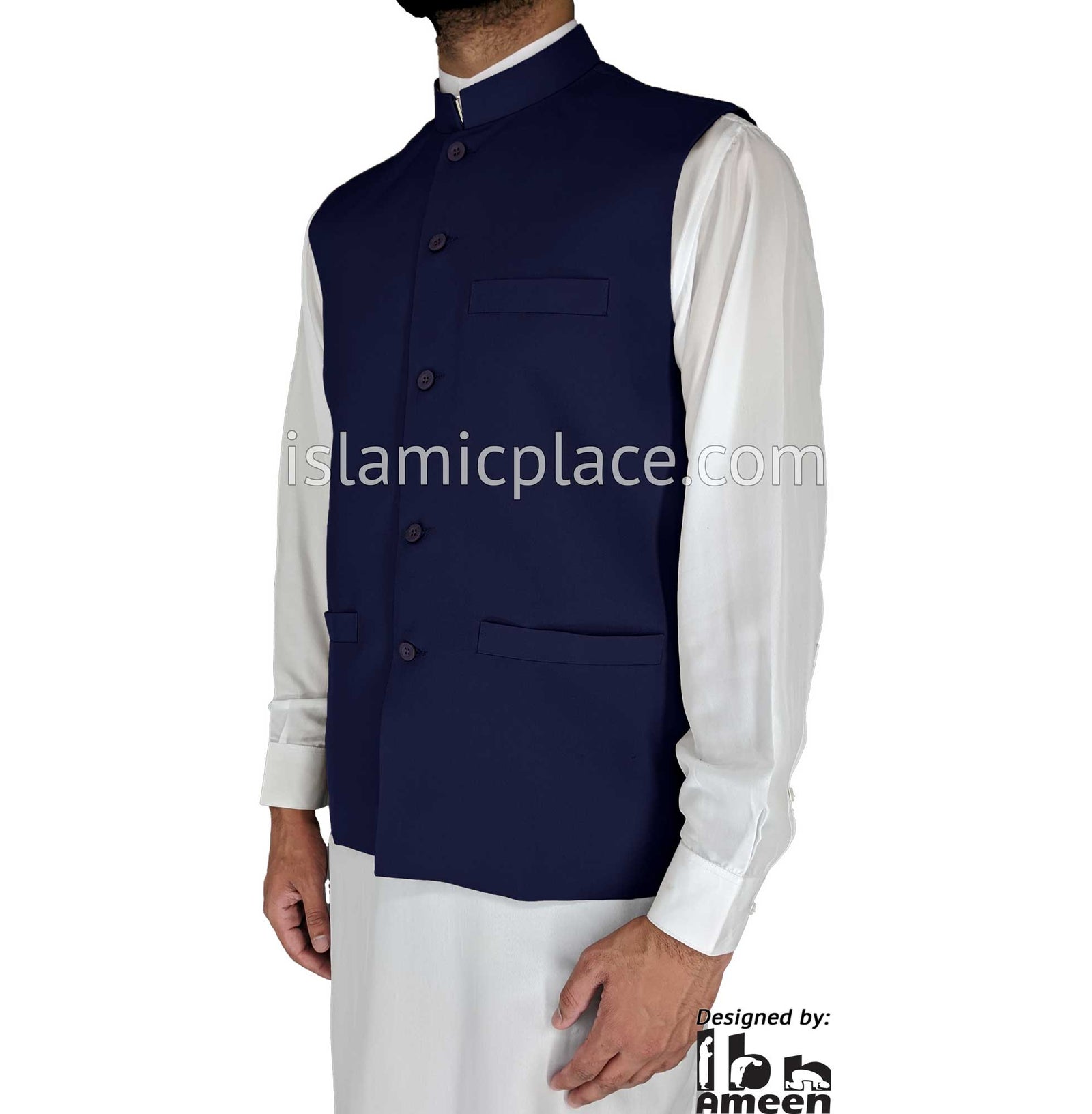 Navy Blue - Shaykh Waistcoat Vest by Ibn Ameen