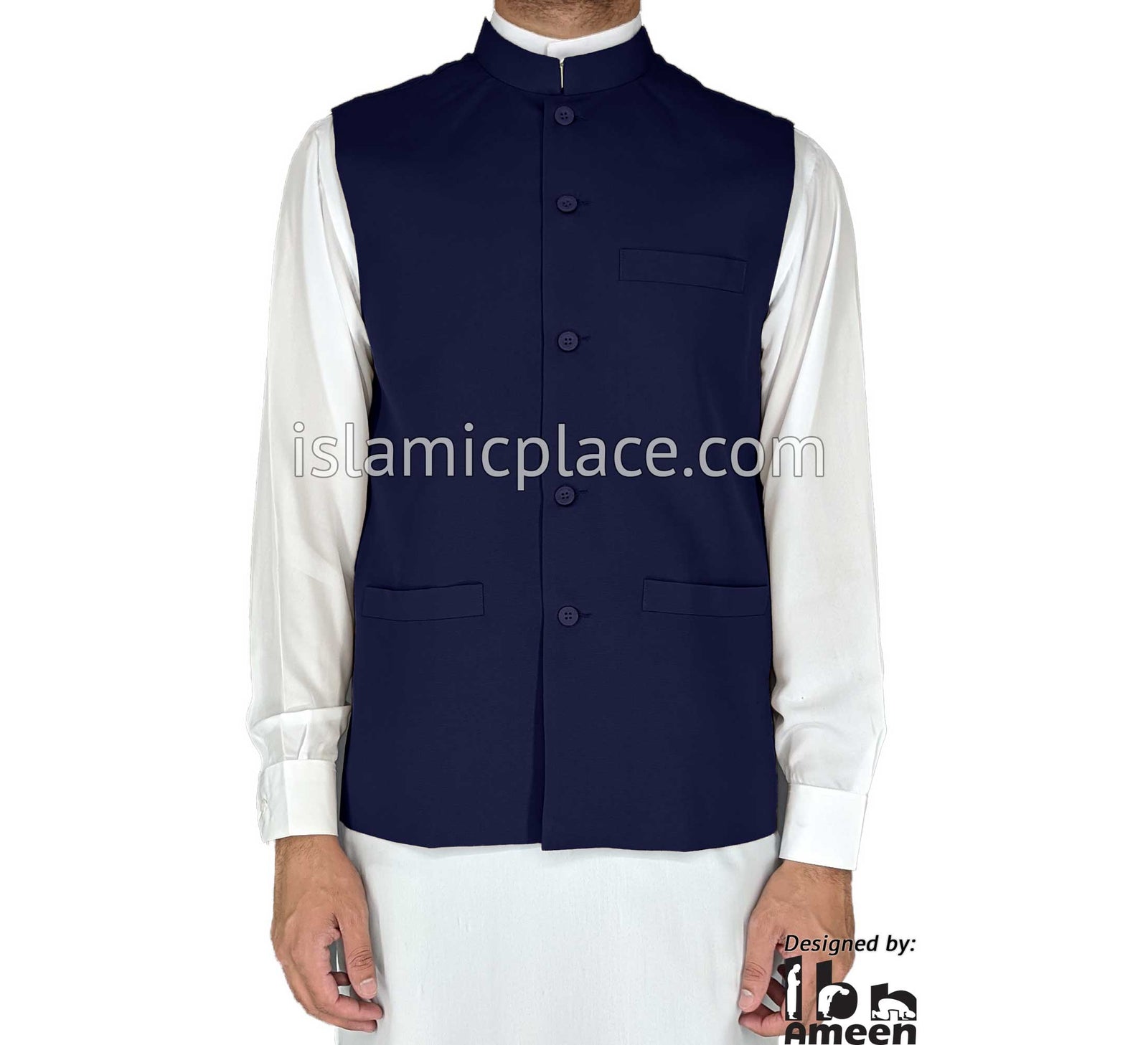 Navy Blue - Shaykh Waistcoat Vest by Ibn Ameen