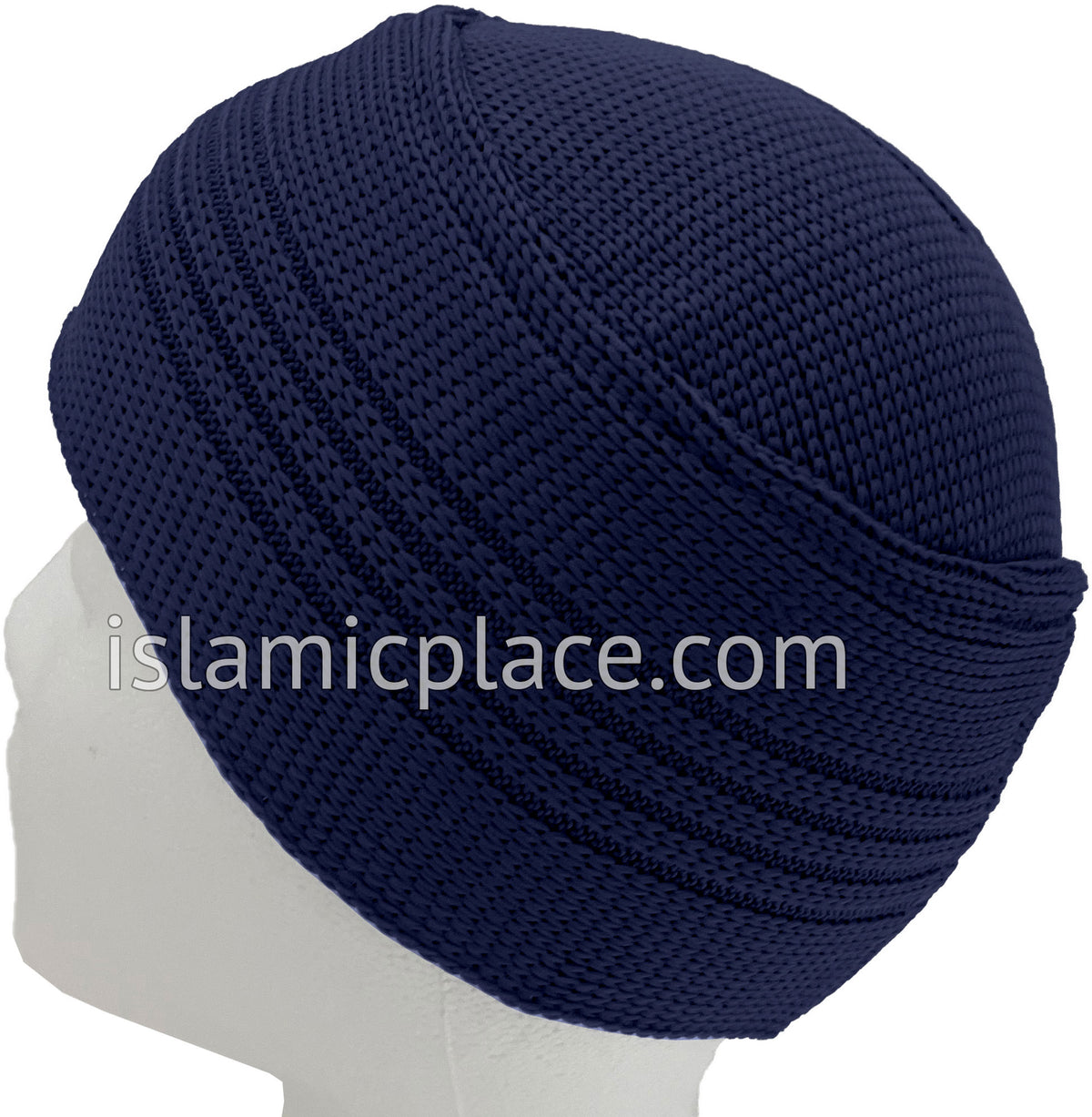 Navy Blue - Elastic Knitted Indonesian Solid Kufi (original style)