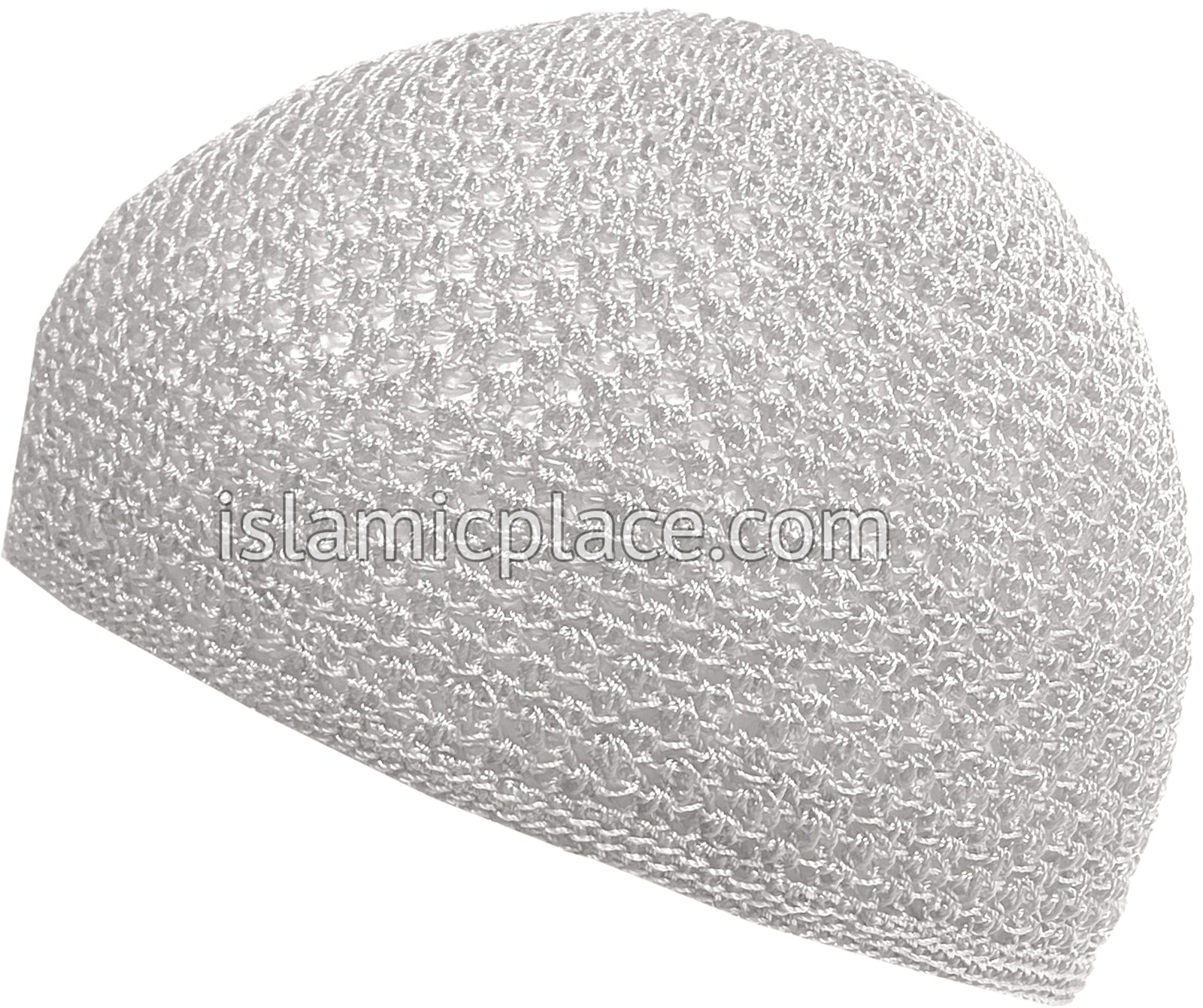 White - Nylon Knitted Solid Kufi