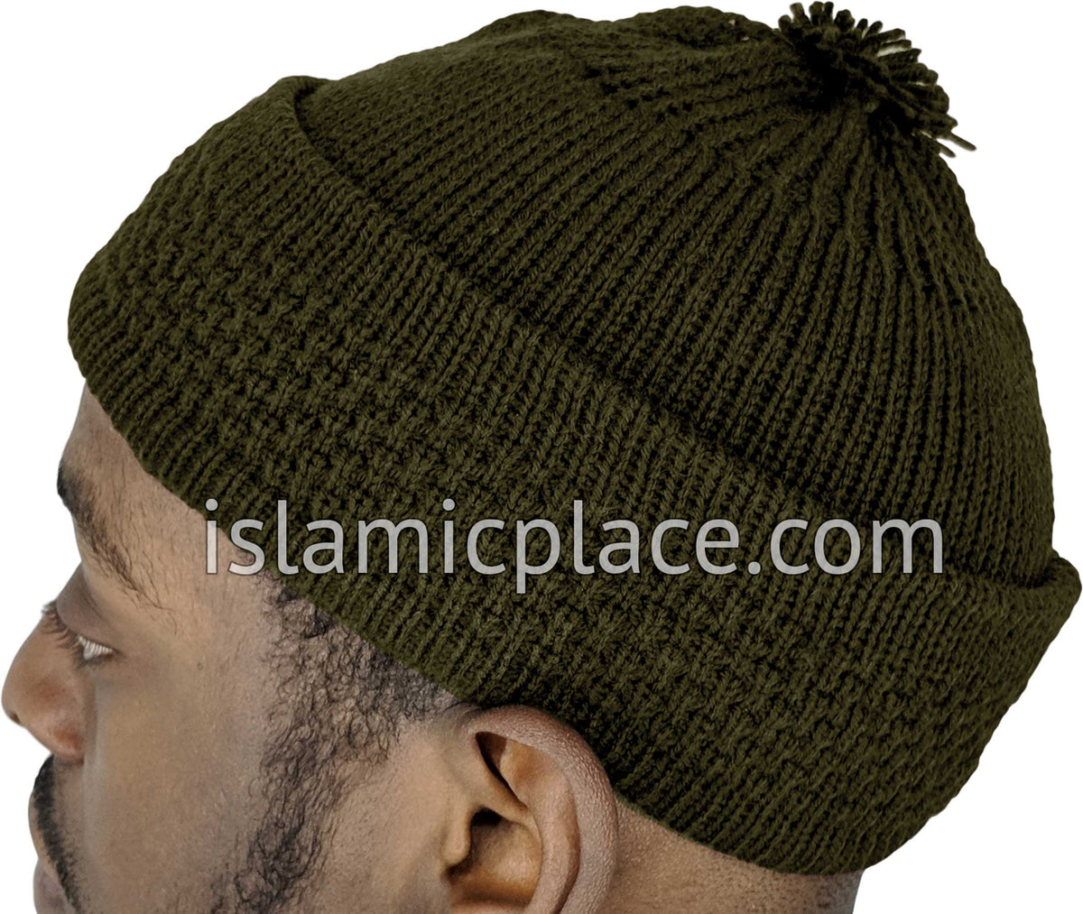 Olive Green - Warm Knitted Jalil Style Kufi