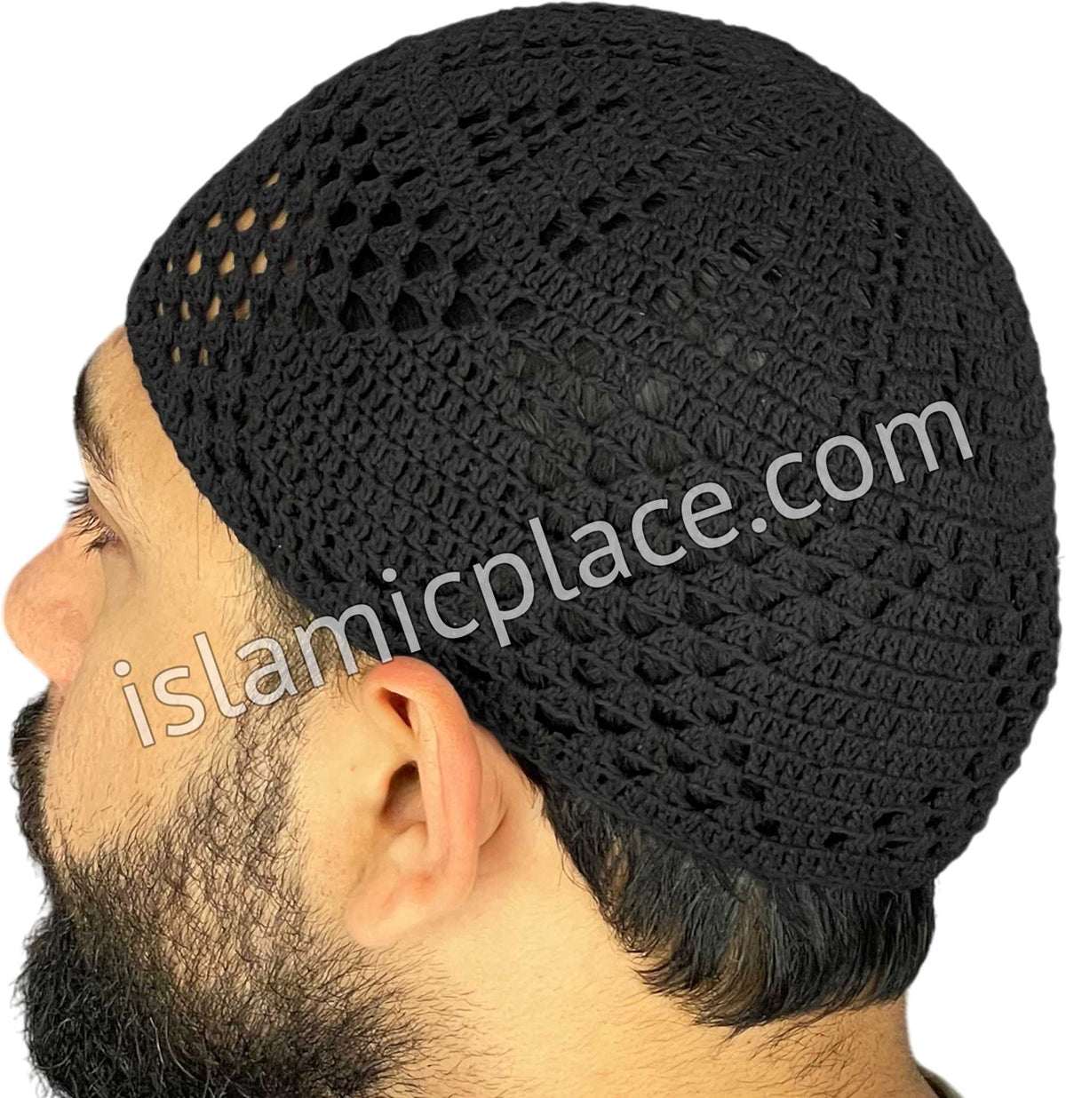 Black - Traditional Hand Crochet Knitted Kufi
