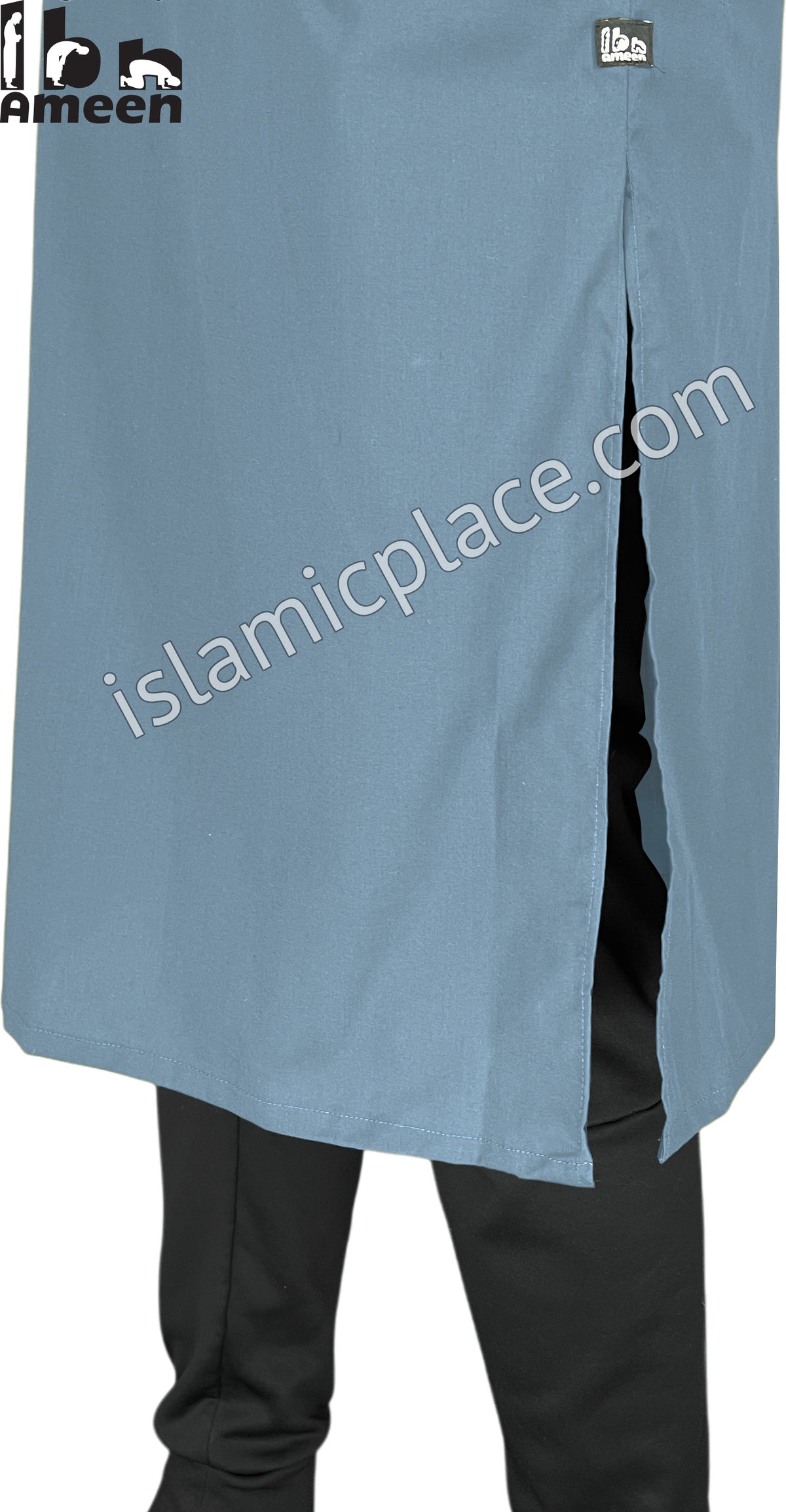Steel Blue - Men Saudi Ad-Daffah Plain Kameez by Ibn Ameen