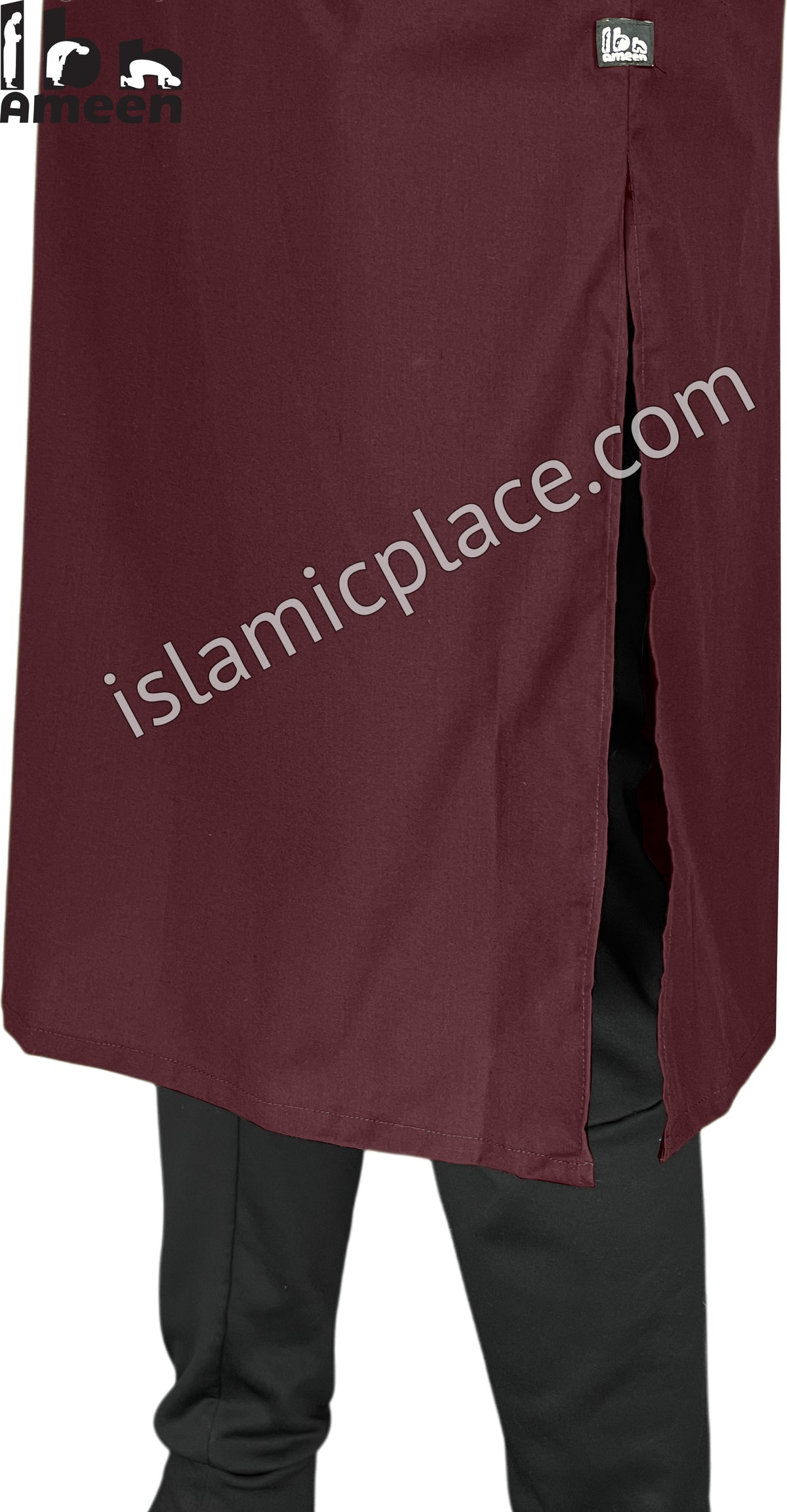 Wine - Men Saudi Ad-Daffah Plain Kameez by Ibn Ameen