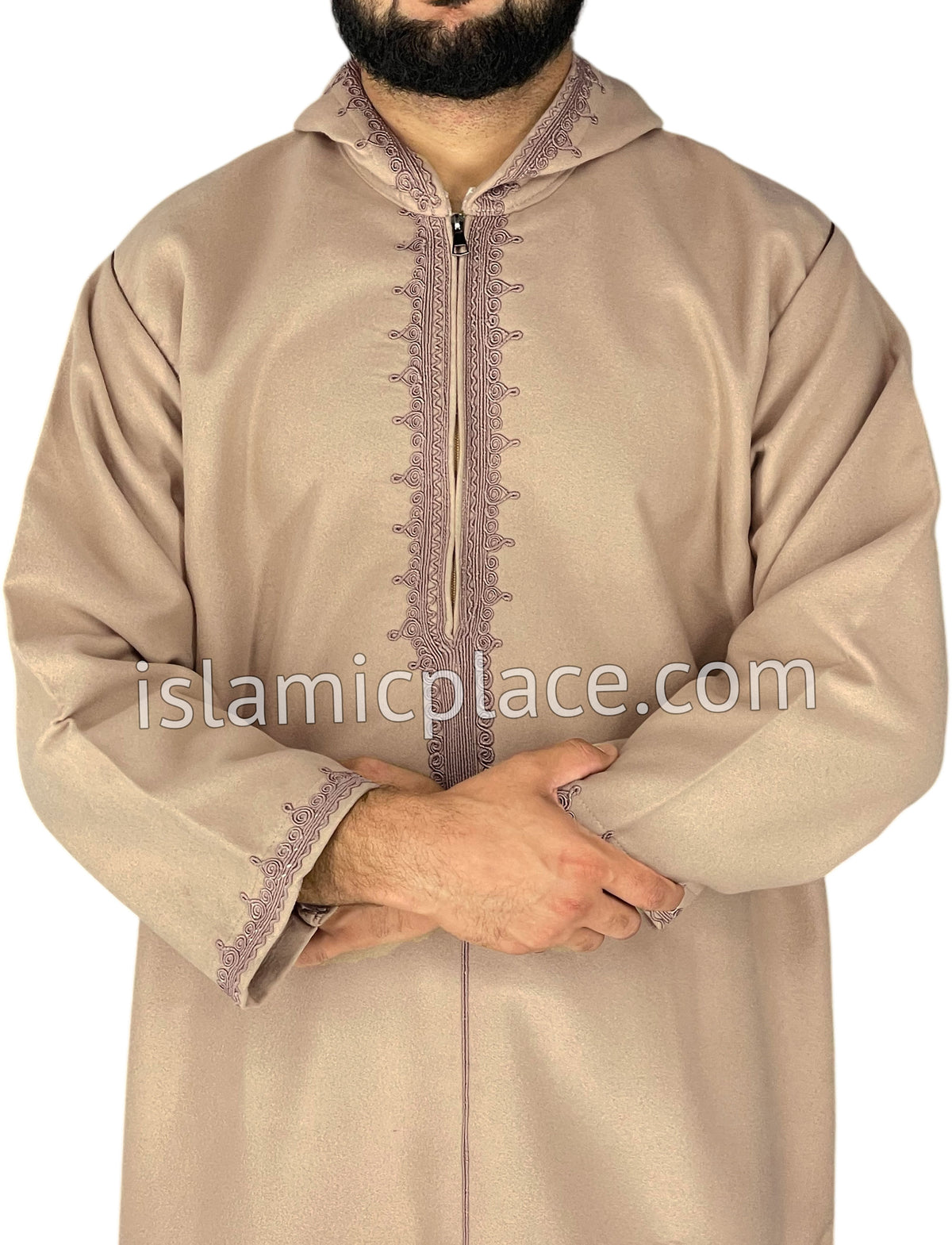 Light Khaki - Wool Moroccan Hooded Thob