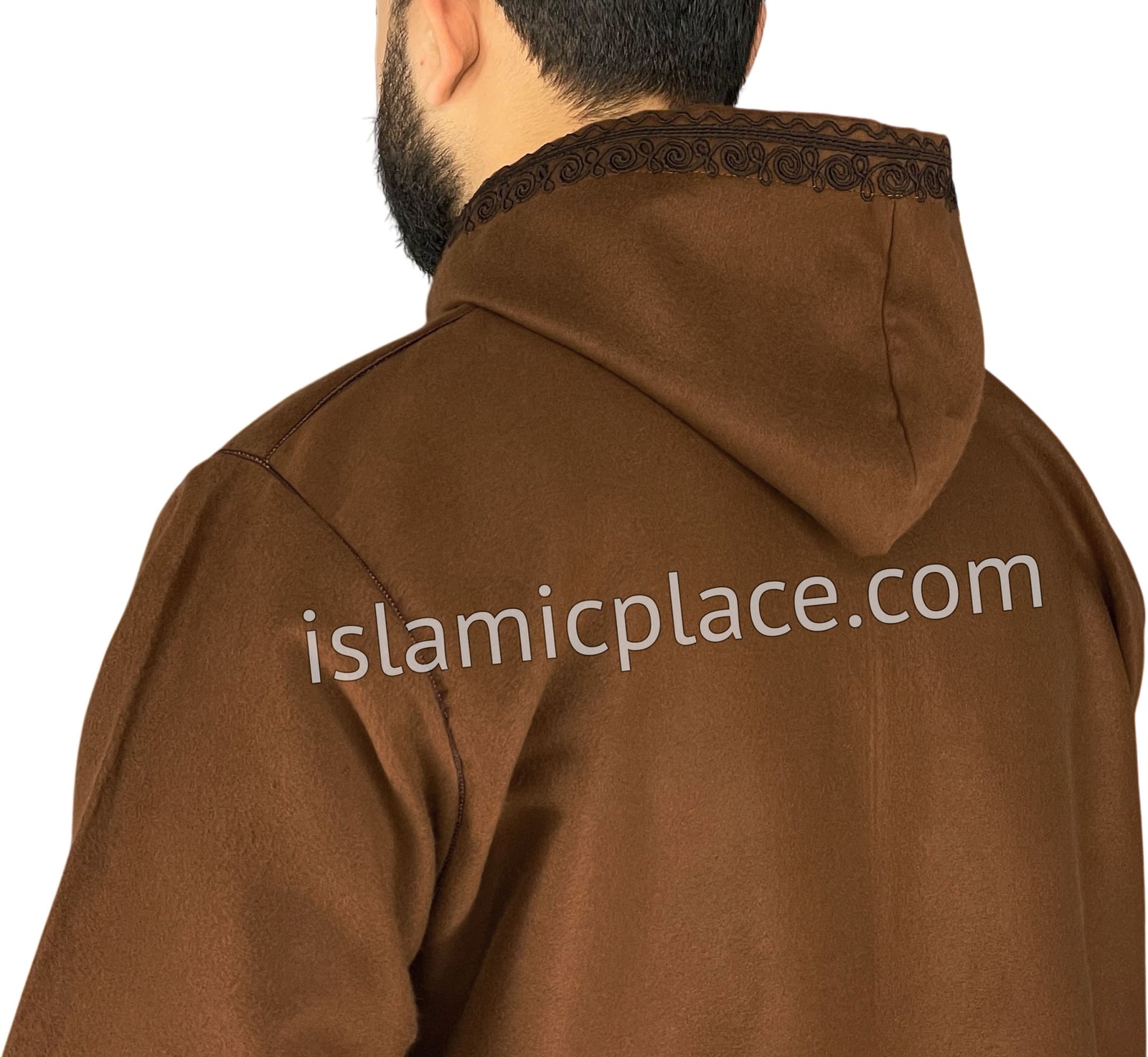 Brown - Wool Moroccan Hooded Thob