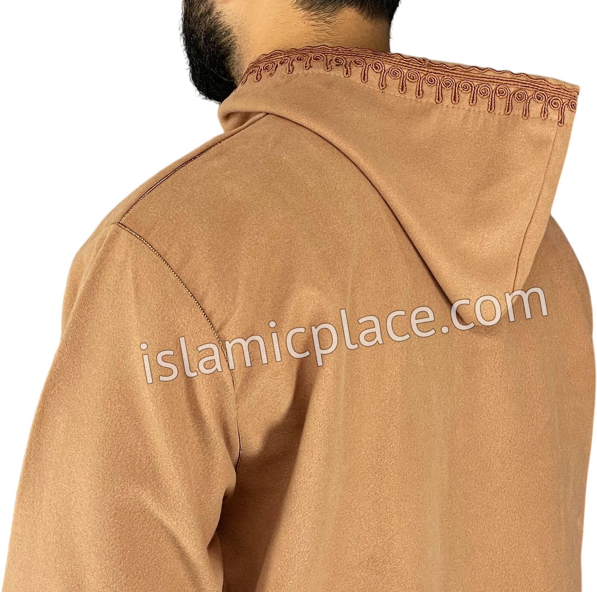 Khaki - Wool Moroccan Hooded Thob