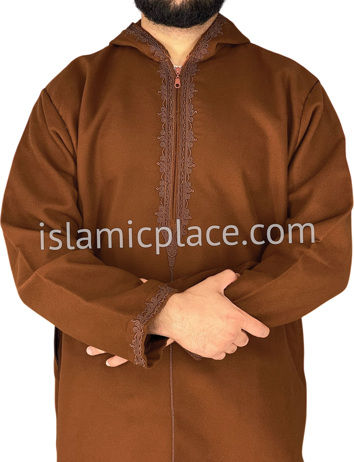 Rust - Wool Moroccan Hooded Thob