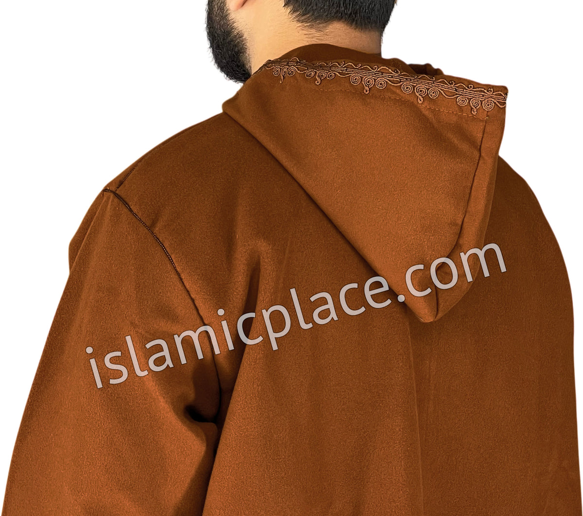 Rust - Wool Moroccan Hooded Thob