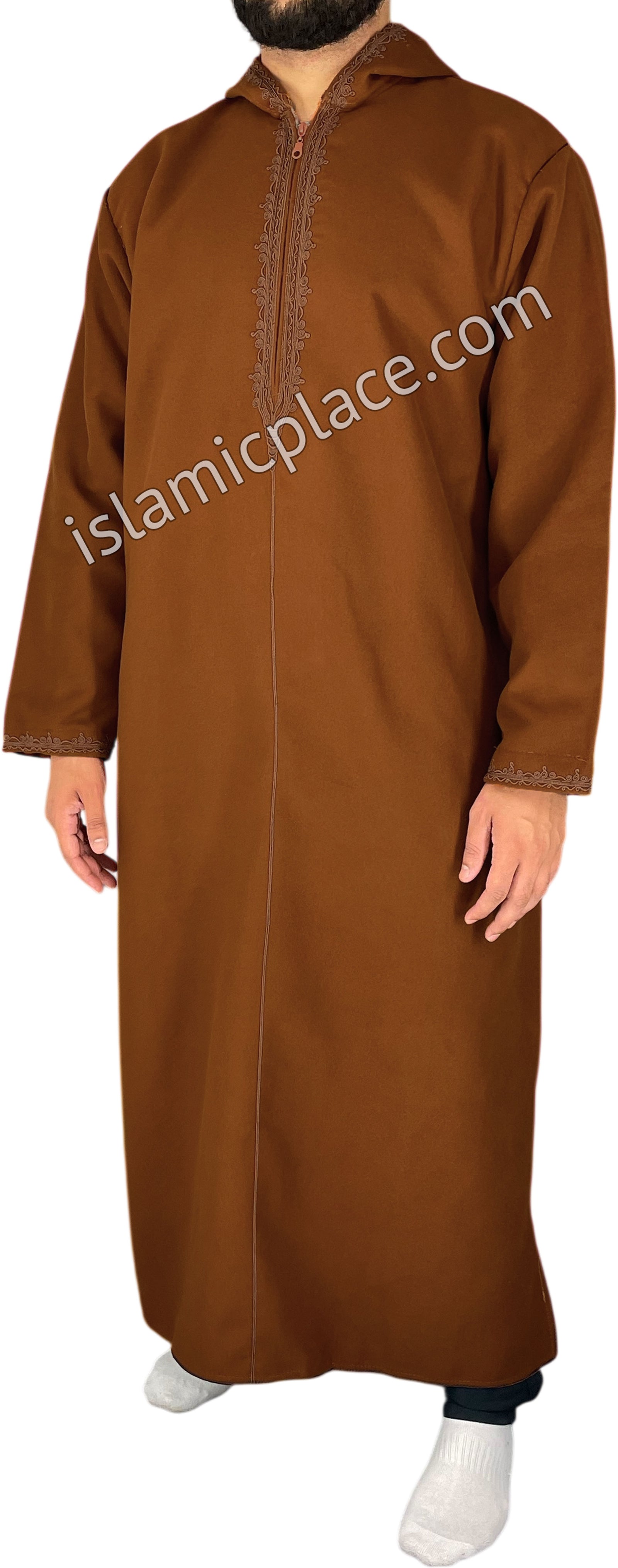 Rust - Wool Moroccan Hooded Thob