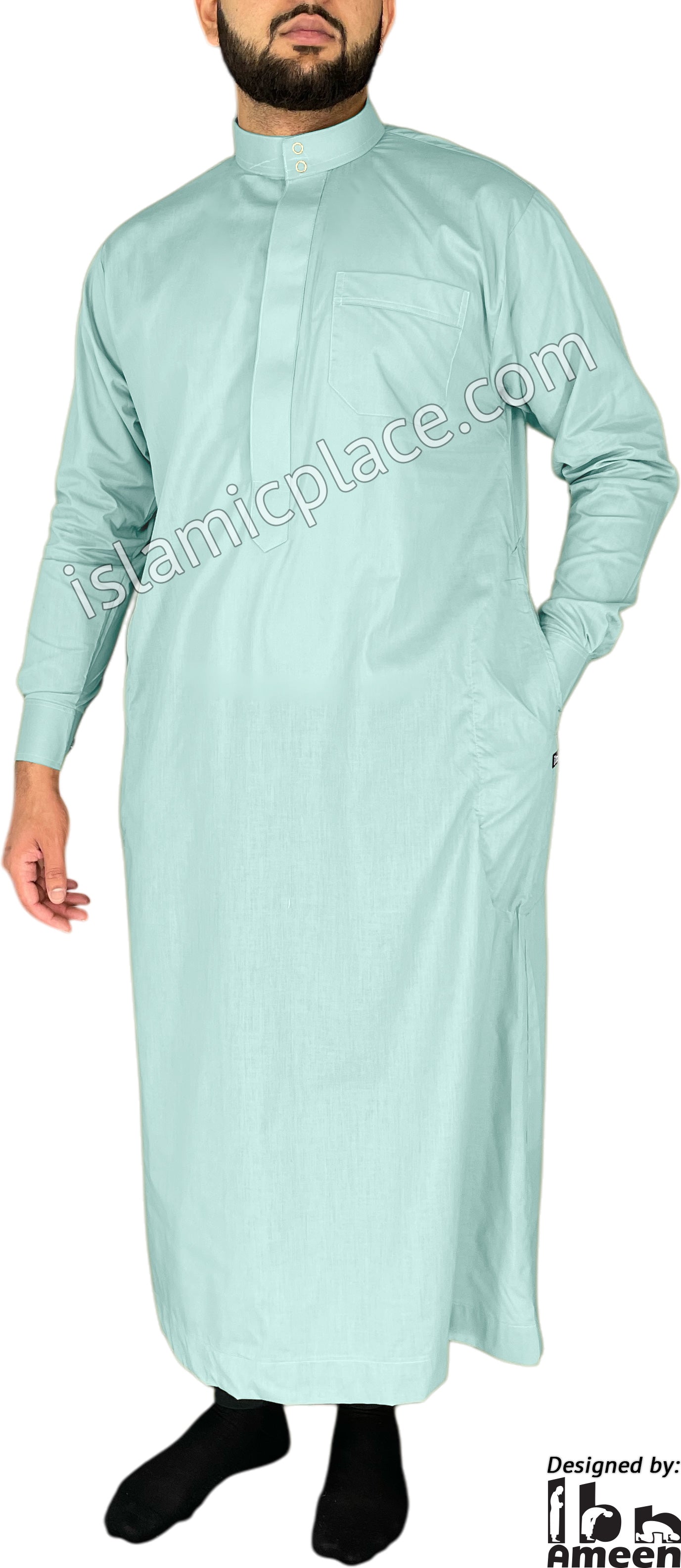 Sky Blue - Men Saudi Ad-Daffah LT Thob by Ibn Ameen - IA3