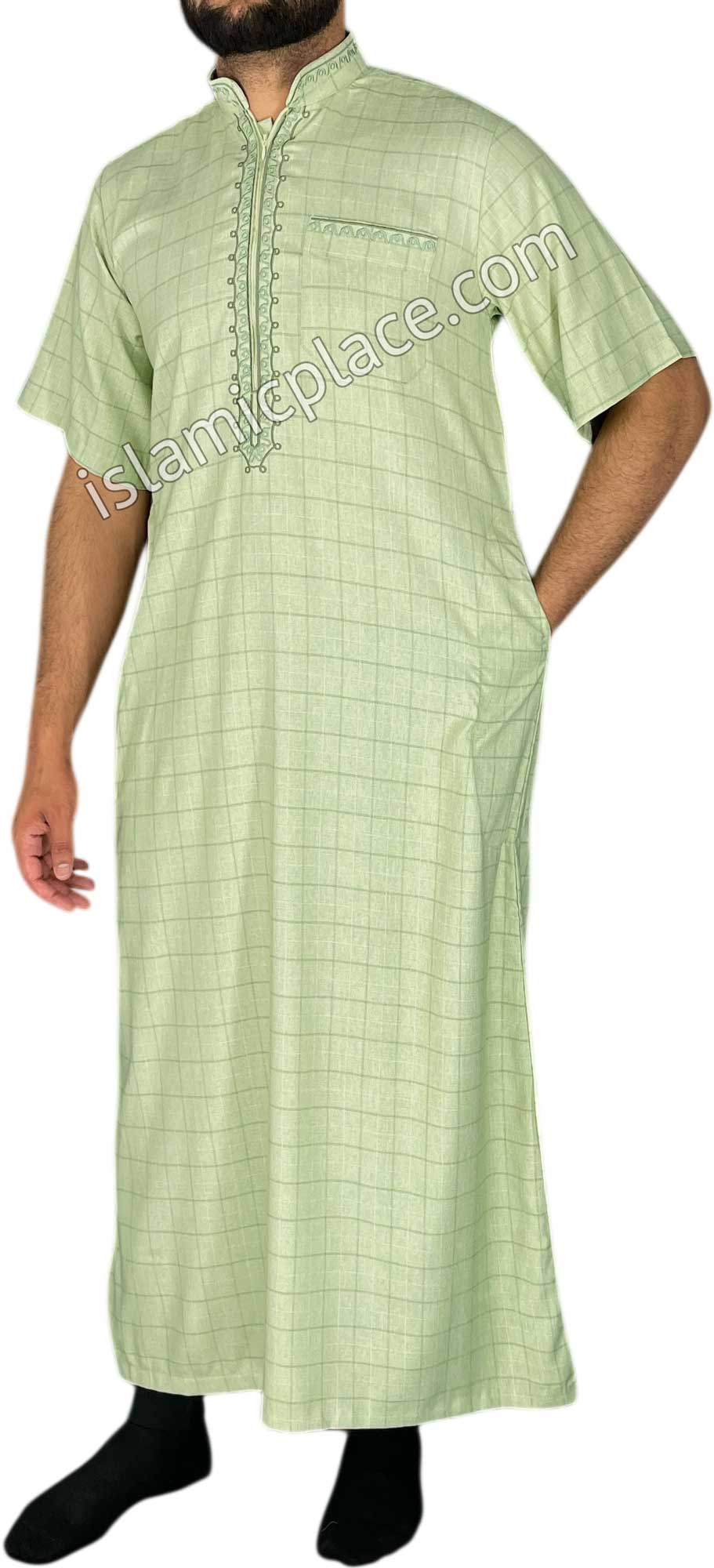 Mint Green - Khurram Style Short Sleeve Thob