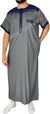 Gray and Navy Blue - Mahmood Style Short Sleeve Thob