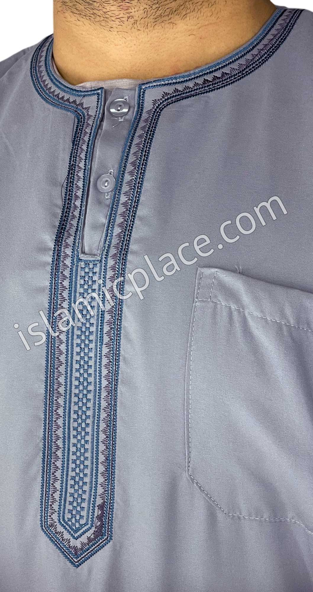 Slate Gray - Omar Style Short Sleeve Thob