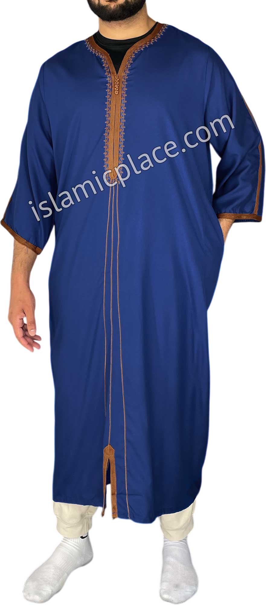 Royal Blue - Qasim Style Short Sleeve Thob