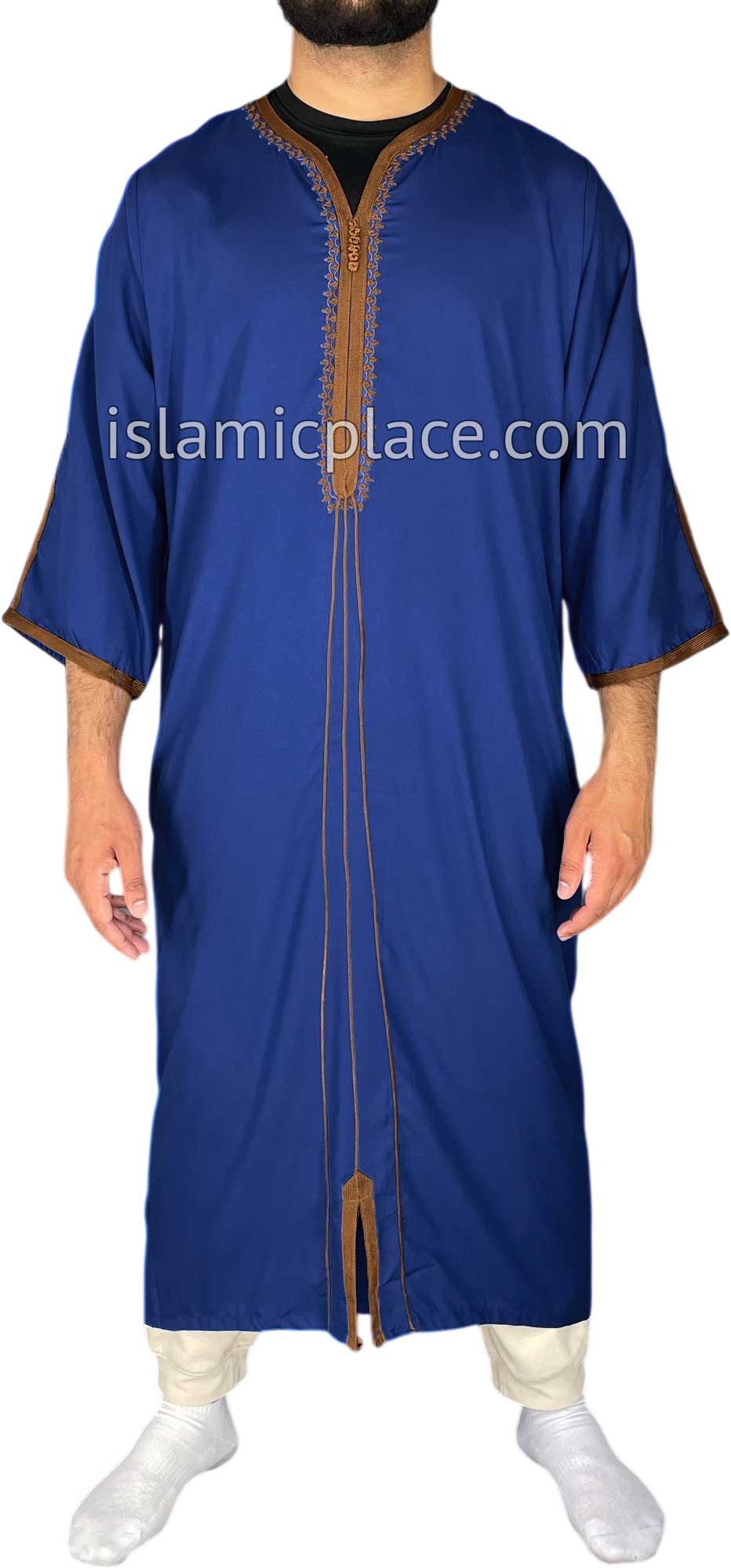 Royal Blue - Qasim Style Short Sleeve Thob