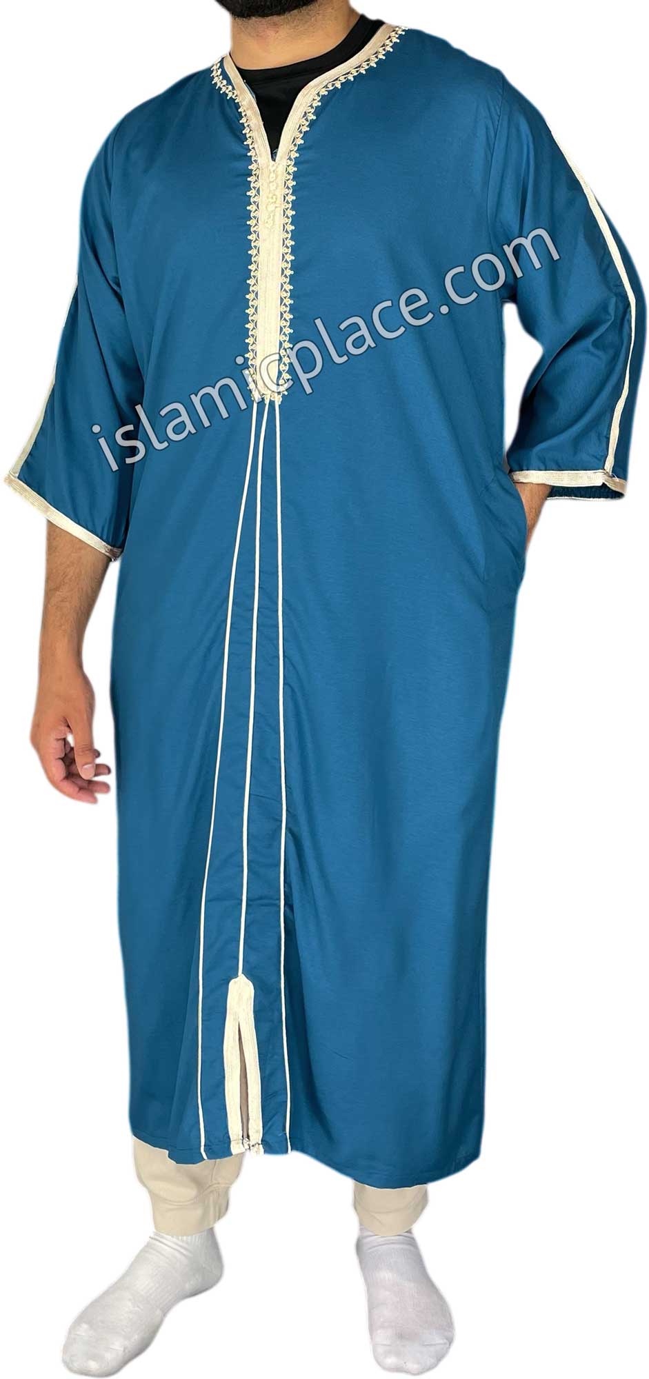 Steel Blue - Qasim Style Short Sleeve Thob