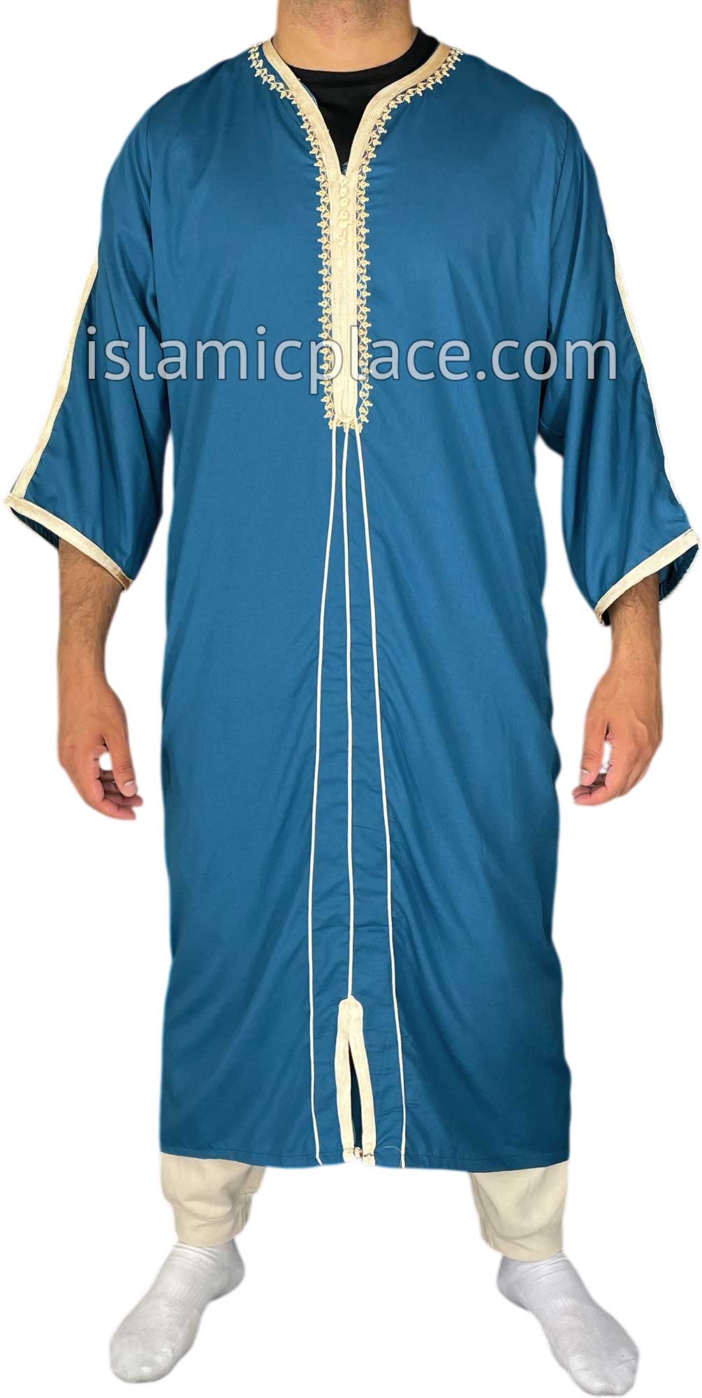 Steel Blue - Qasim Style Short Sleeve Thob