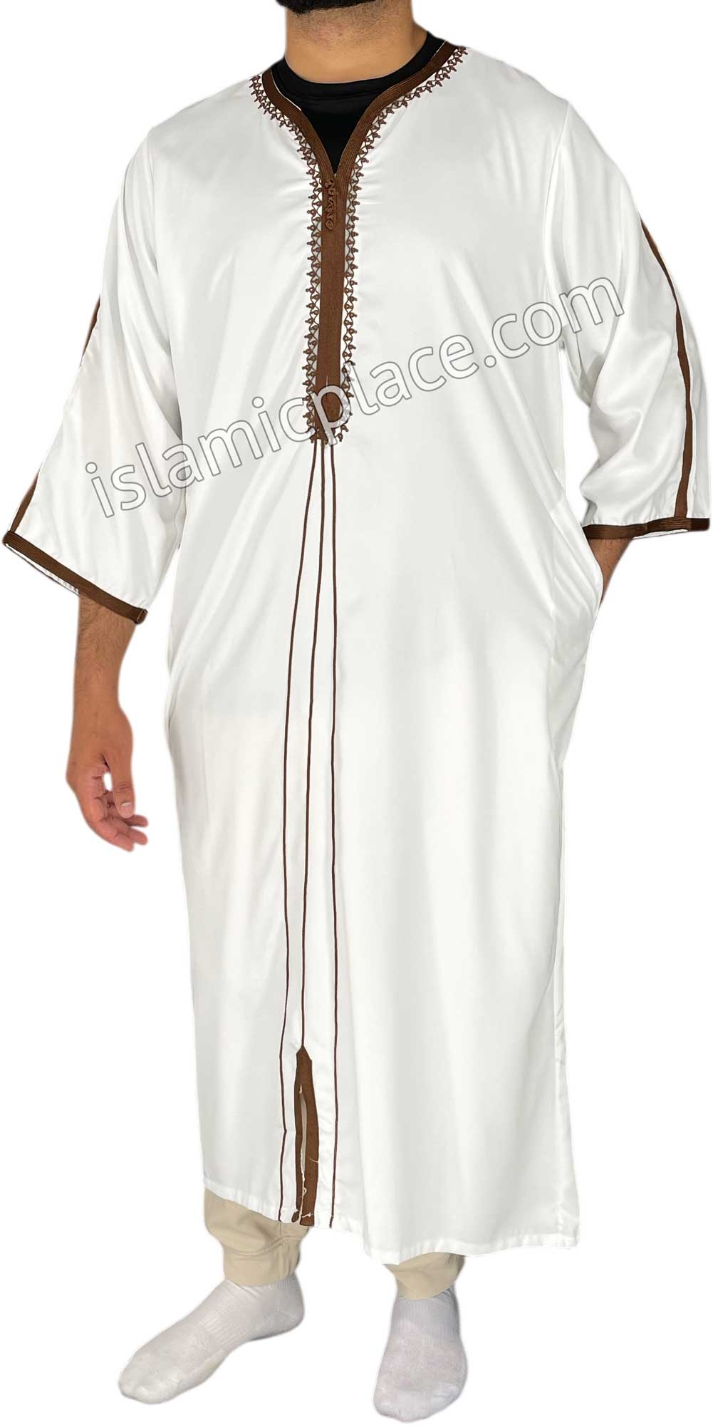 White - Qasim Style Short Sleeve Thob