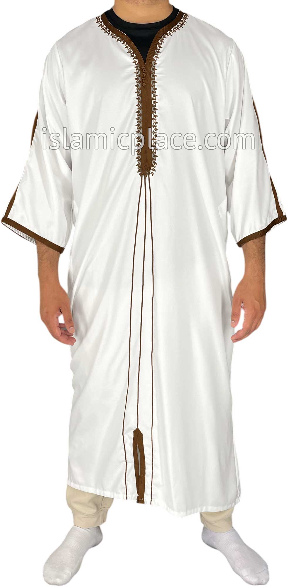 White - Qasim Style Short Sleeve Thob