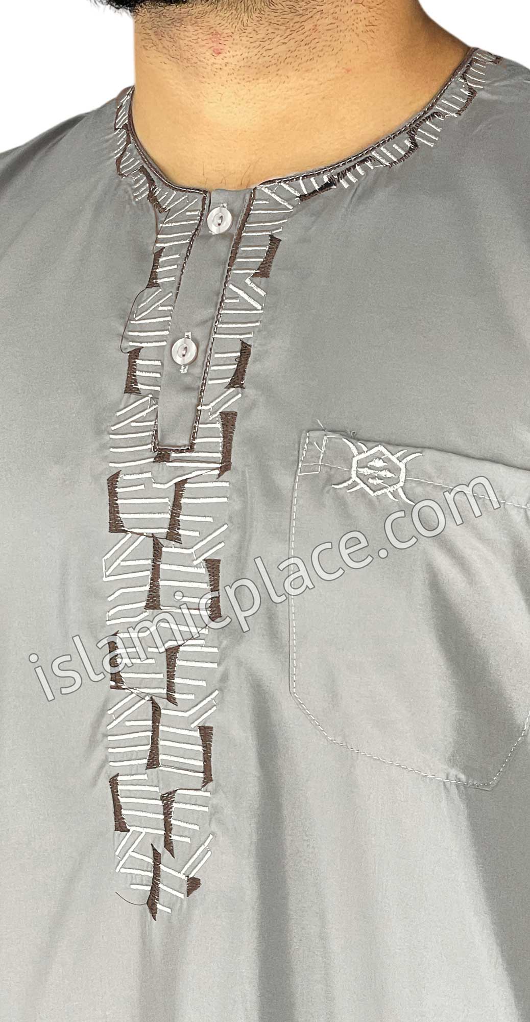 Gray - Rashad Style Short Sleeve Thob