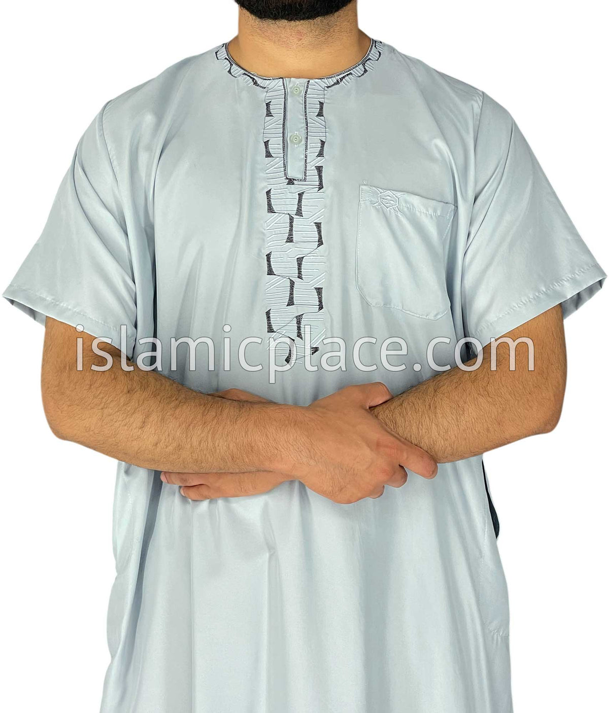 Sky Blue - Rashad Style Short Sleeve Thob