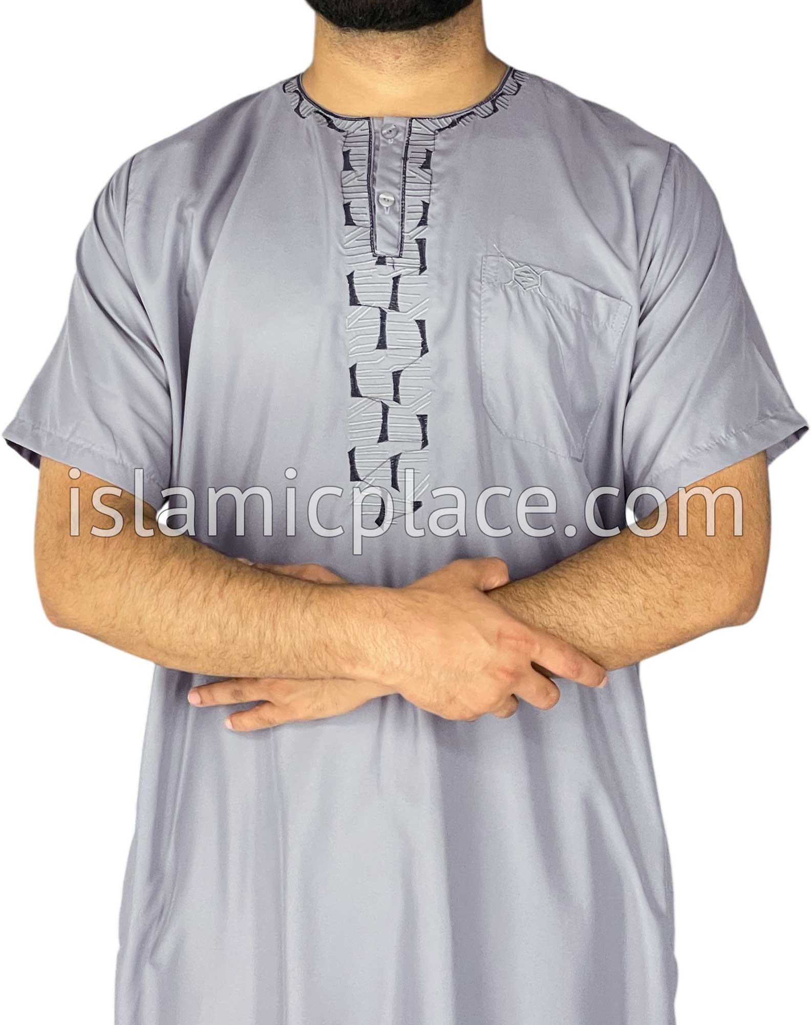 Slate Gray - Rashad Style Short Sleeve Thob