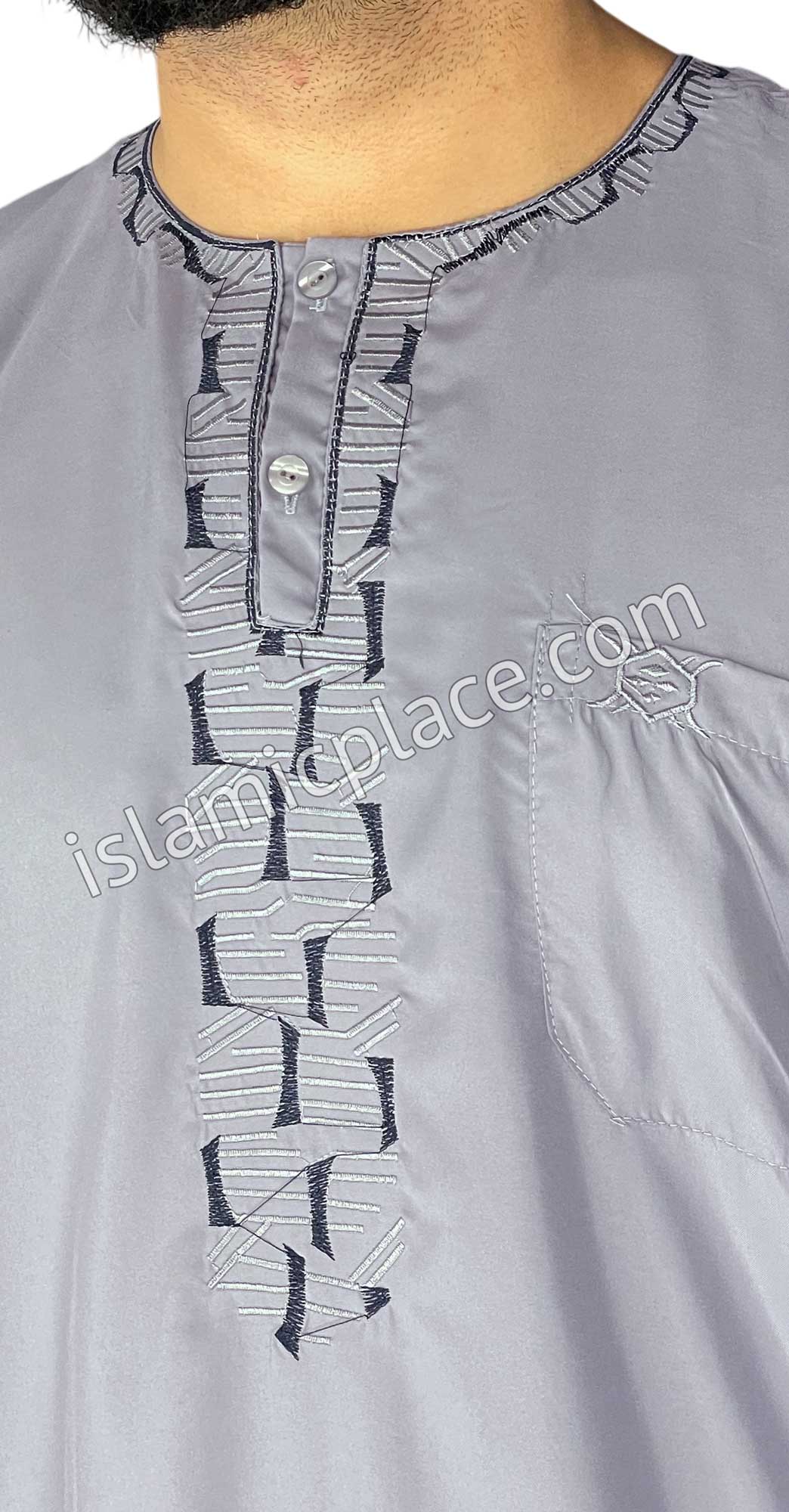 Slate Gray - Rashad Style Short Sleeve Thob
