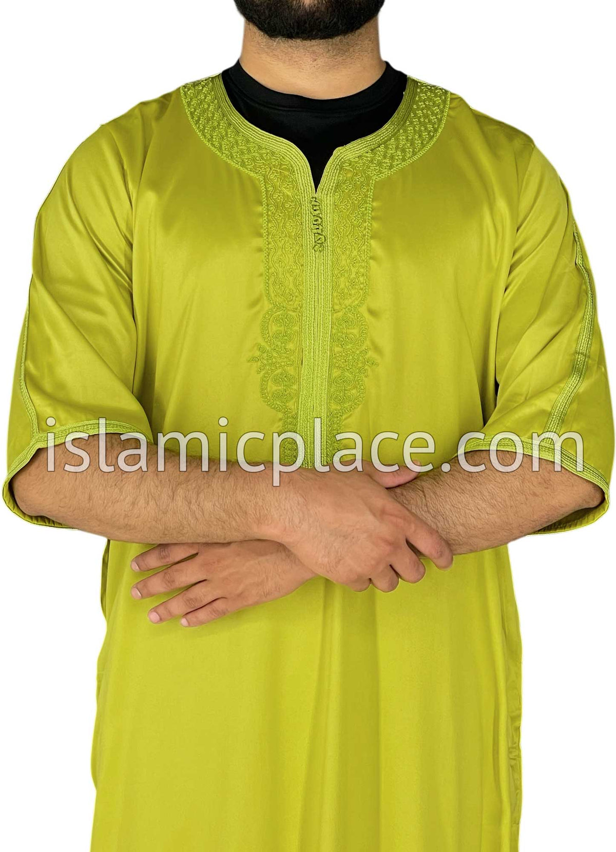 Lime Green - Saad Style Short Sleeve Thob