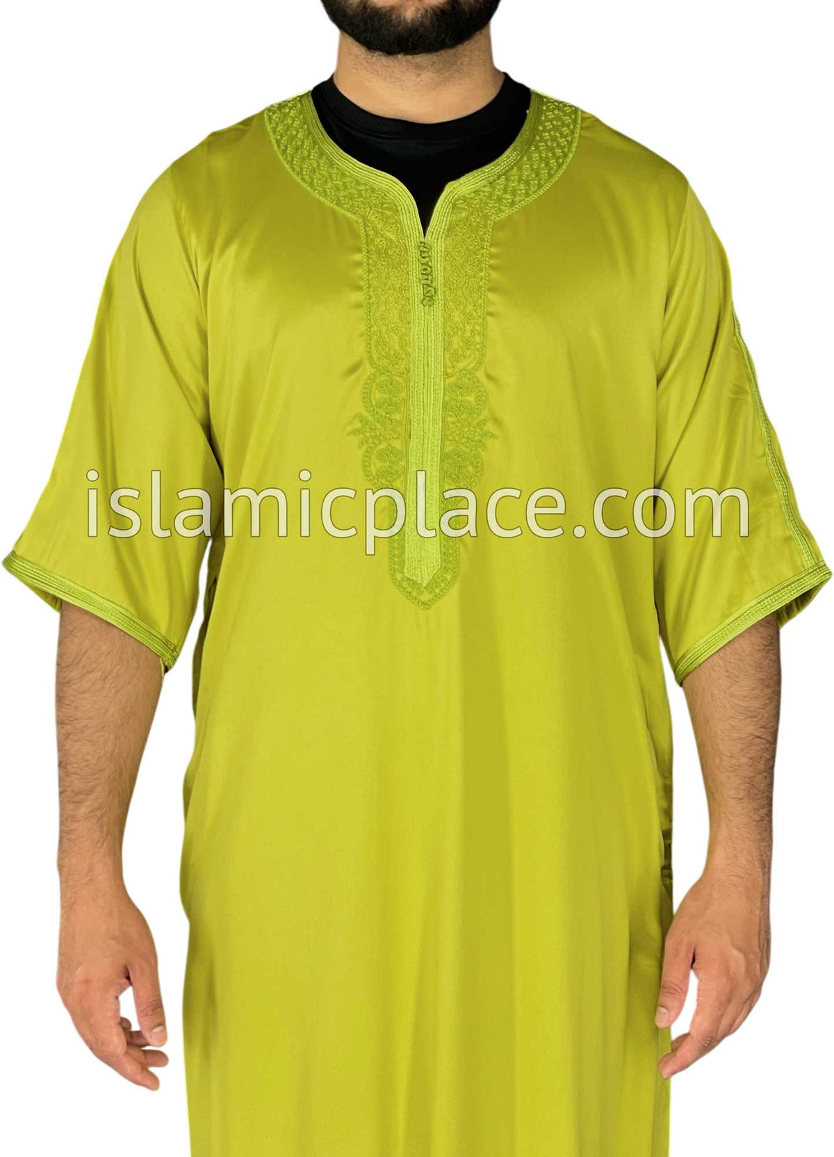 Lime Green - Saad Style Short Sleeve Thob