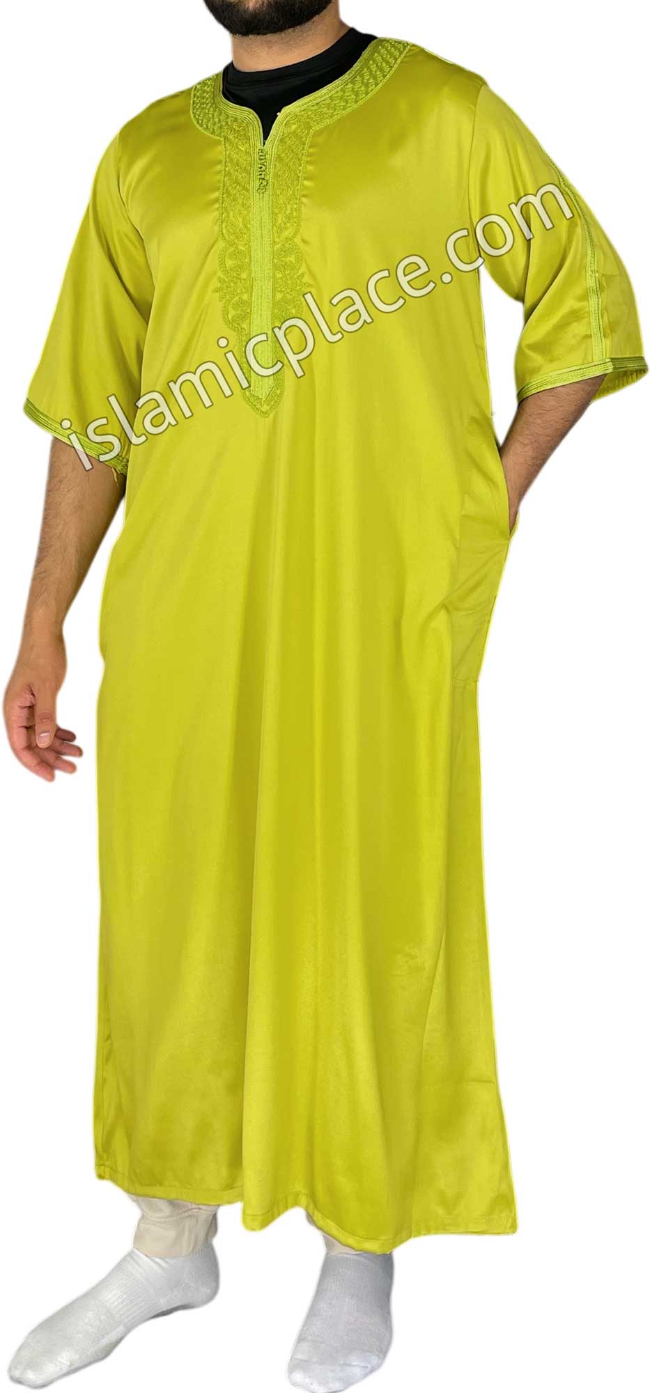 Lime Green - Saad Style Short Sleeve Thob