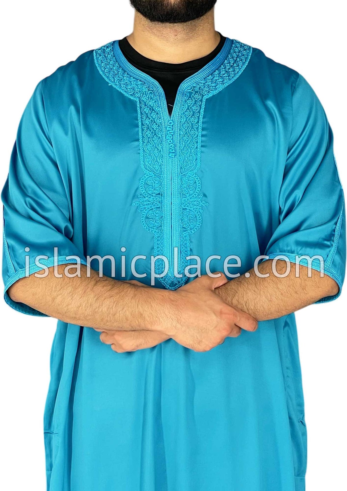 Teal Blue - Saad Style Short Sleeve Thob