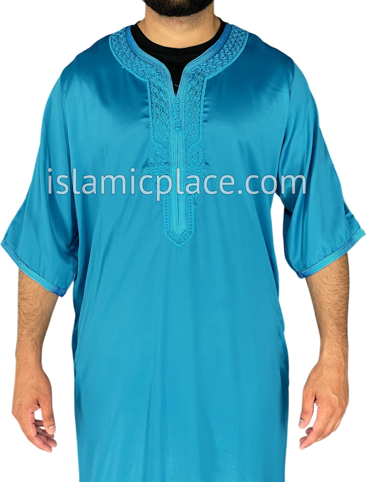 Teal Blue - Saad Style Short Sleeve Thob