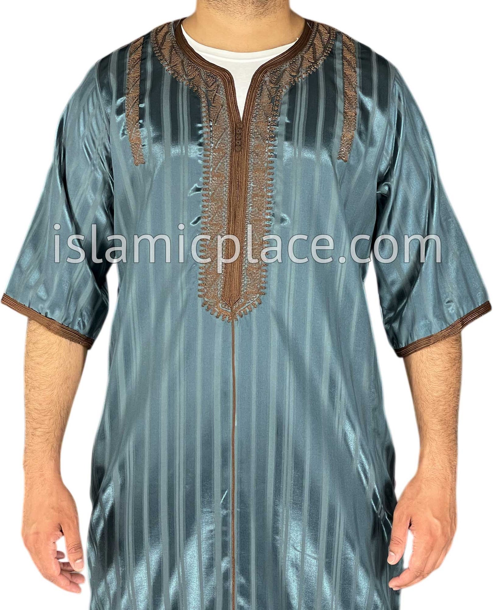 Gray - Talha Style Short Sleeve Thob