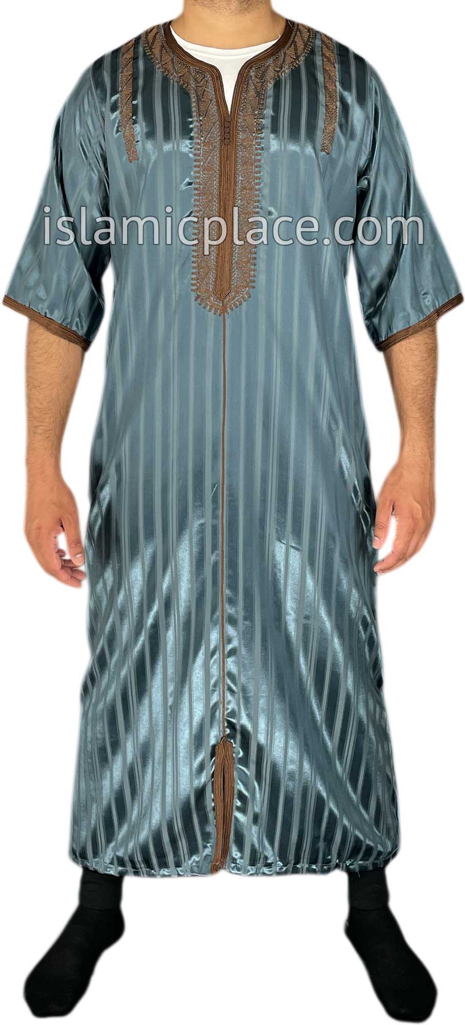 Gray - Talha Style Short Sleeve Thob