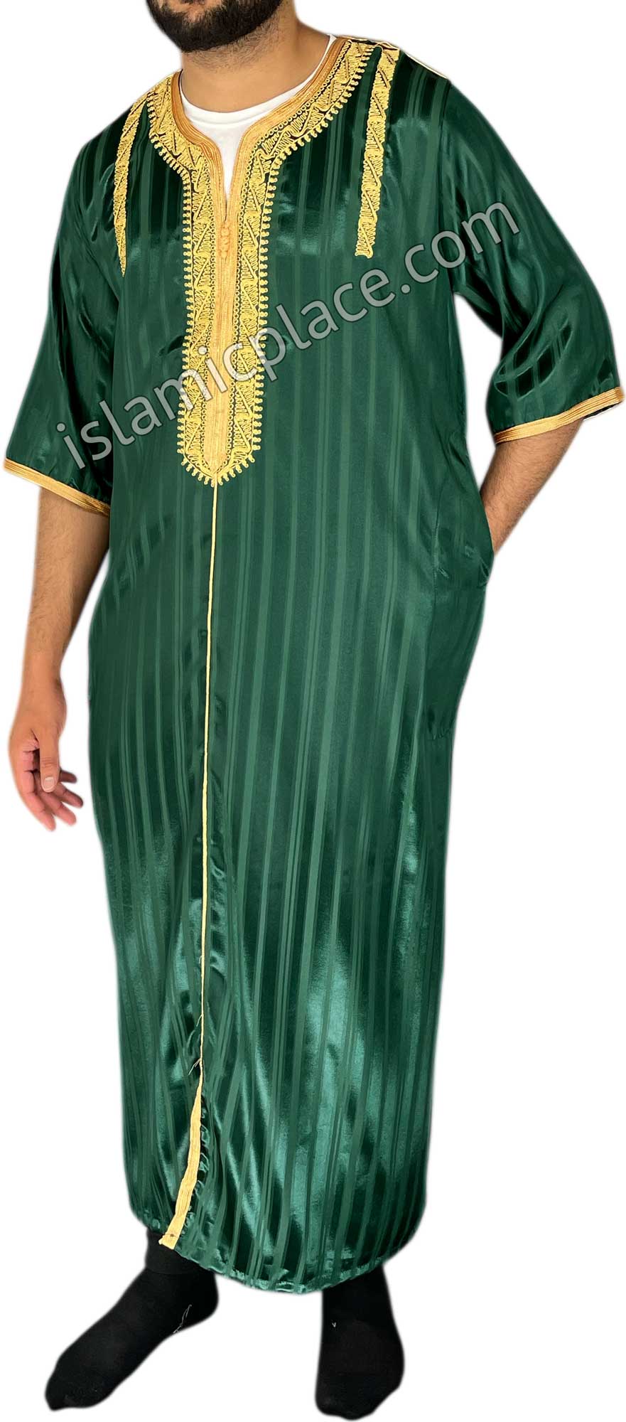 Green - Talha Style Short Sleeve Thob