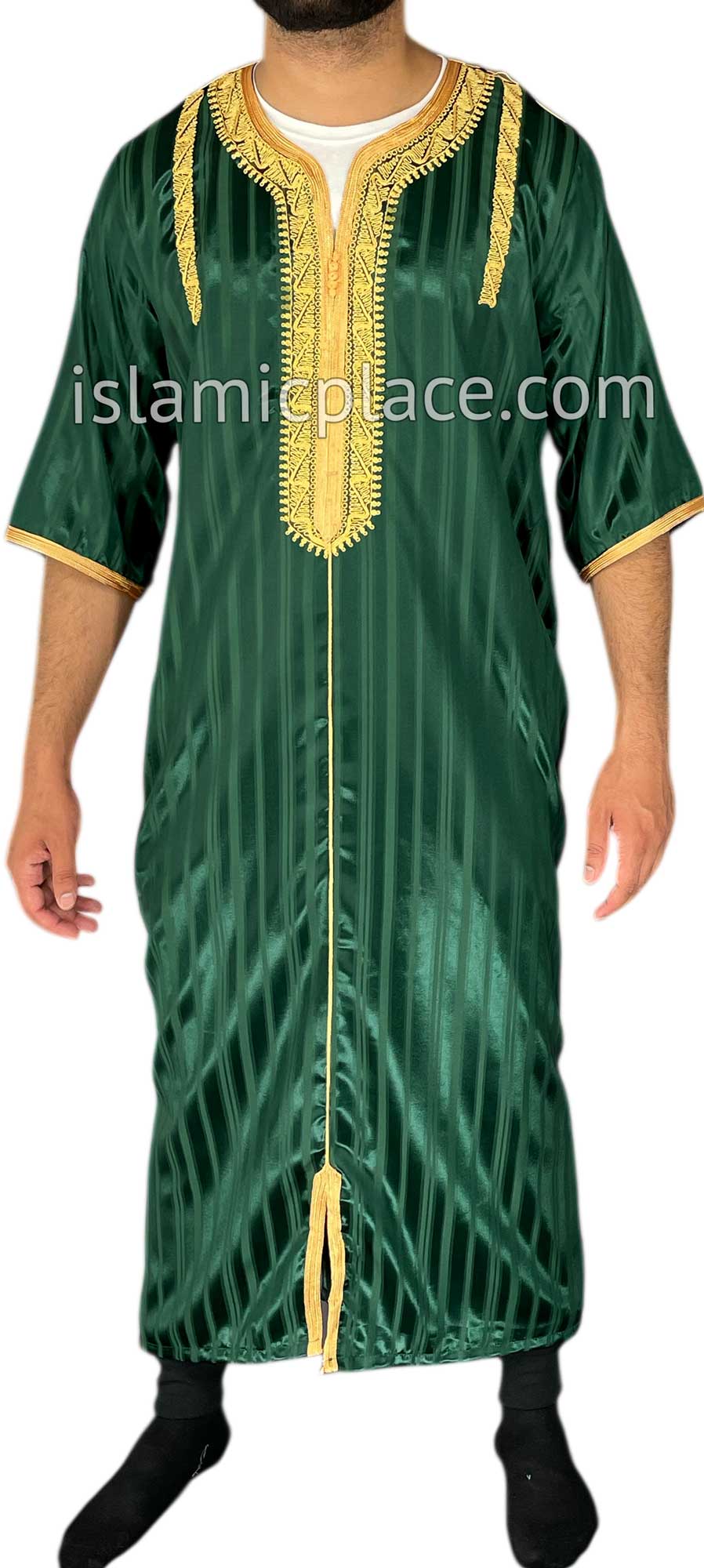 Green - Talha Style Short Sleeve Thob