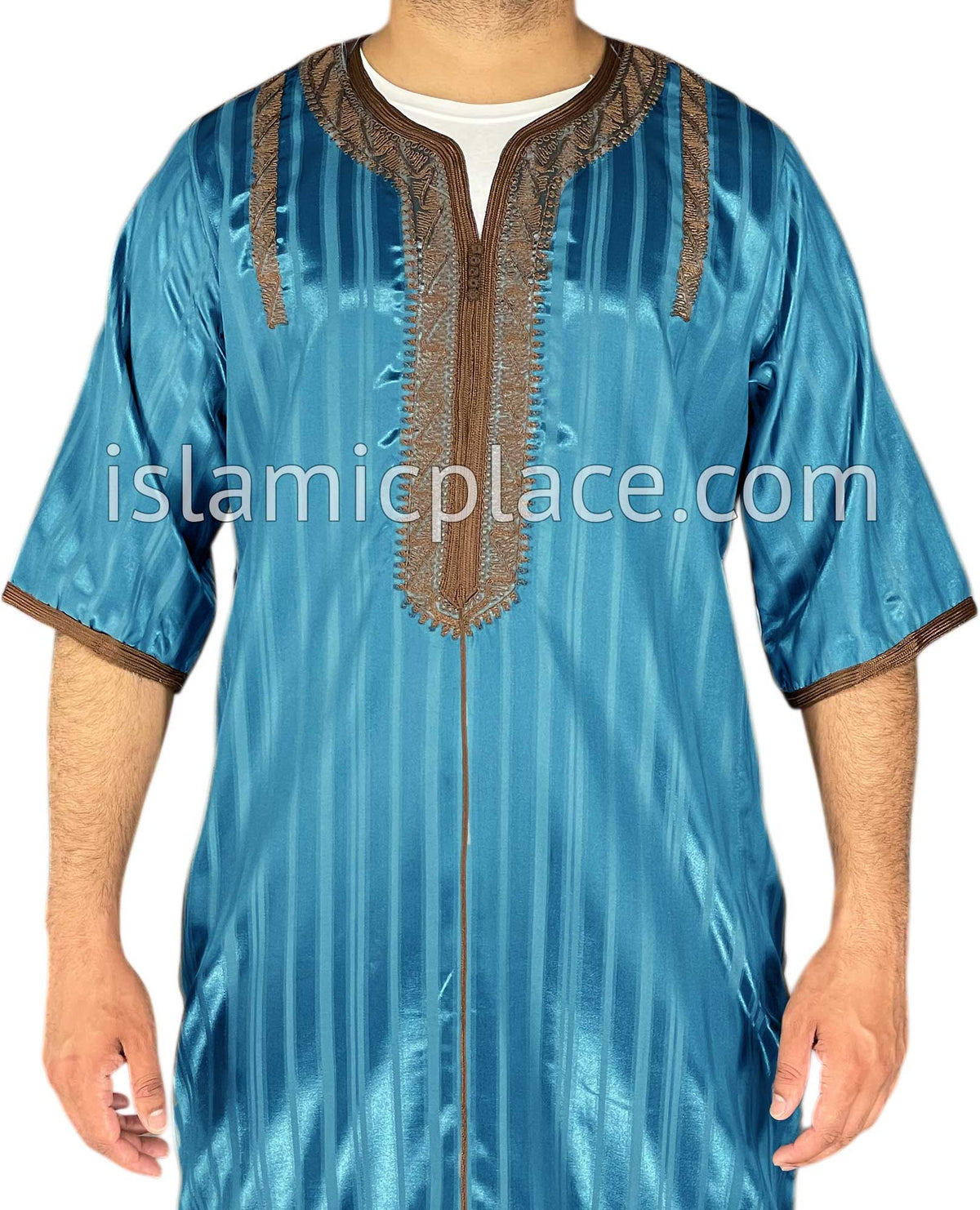 Teal Blue - Talha Style Short Sleeve Thob