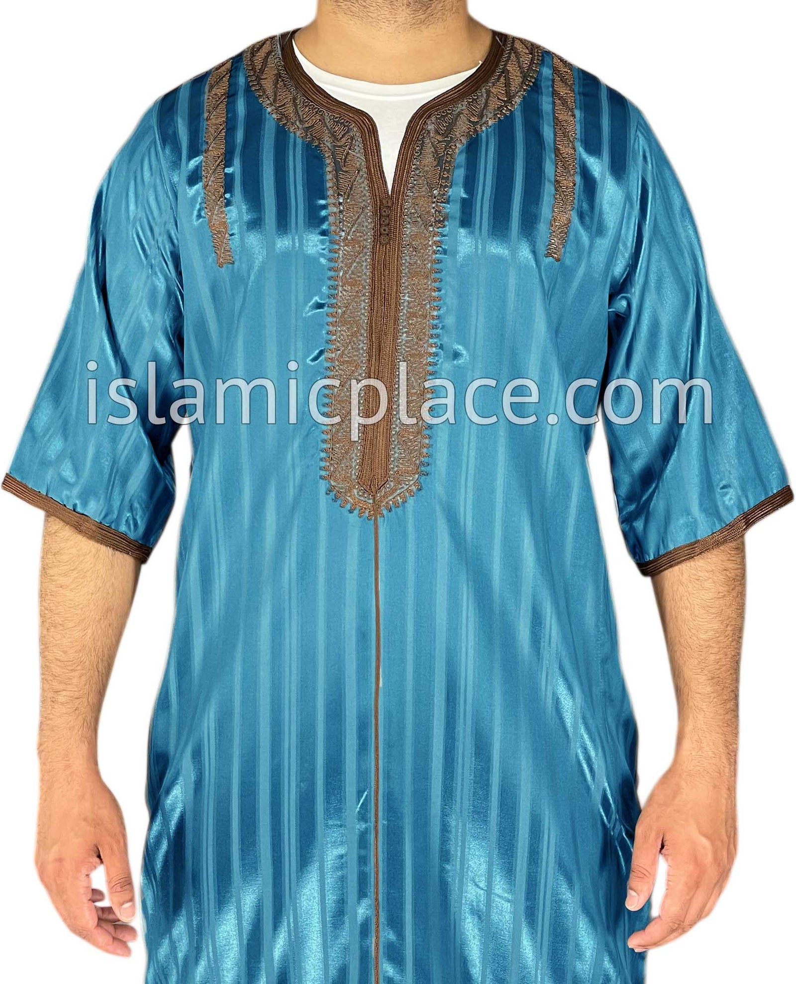 Teal Blue - Talha Style Short Sleeve Thob