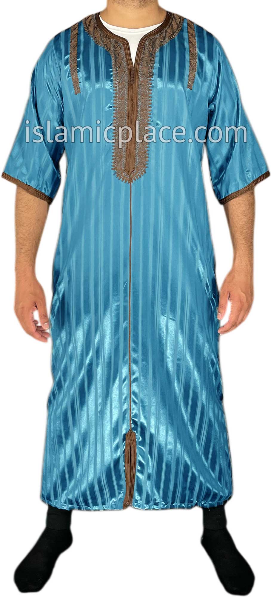 Teal Blue - Talha Style Short Sleeve Thob