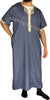 Denim Blue - Ubaid Style Short Sleeve Thob