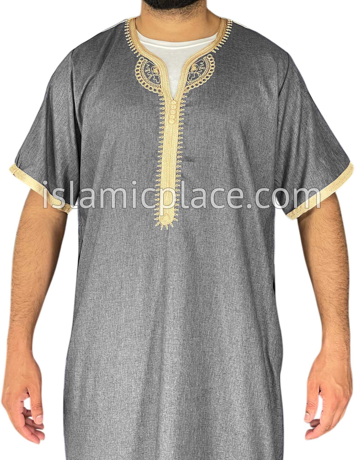 Heather Gray - Ubaid Style Short Sleeve Thob