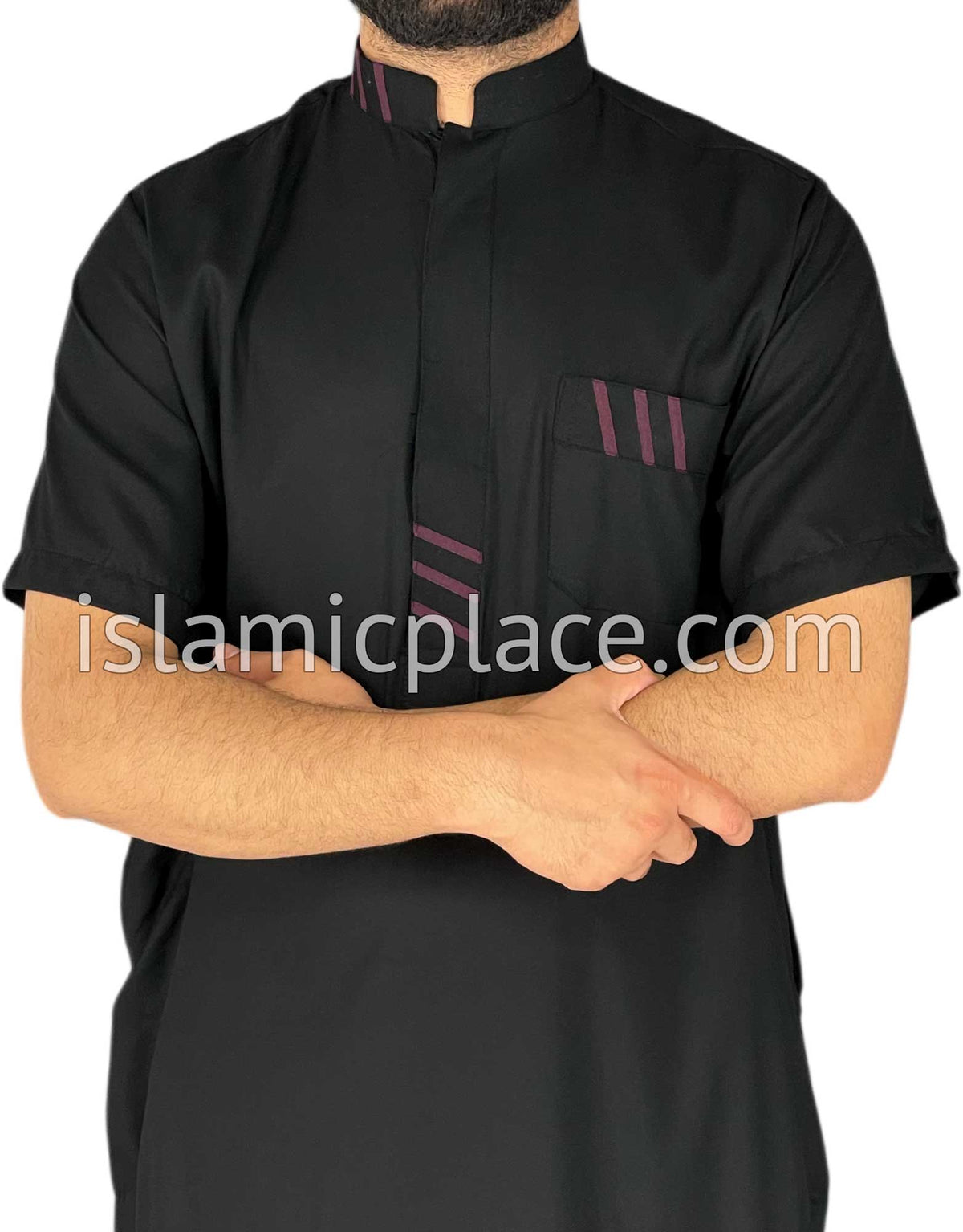 Black - Wahid Style Short Sleeve Thob