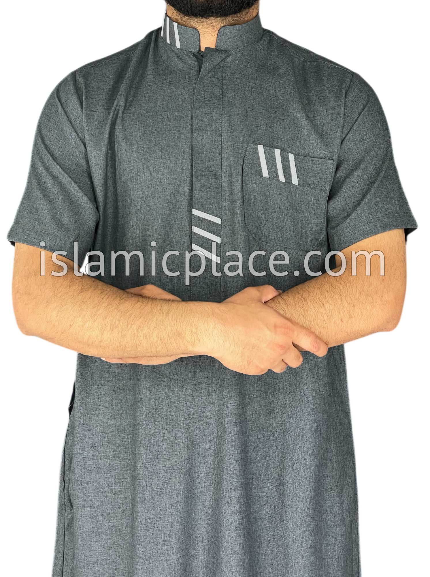 Heather Gray - Wahid Style Short Sleeve Thob