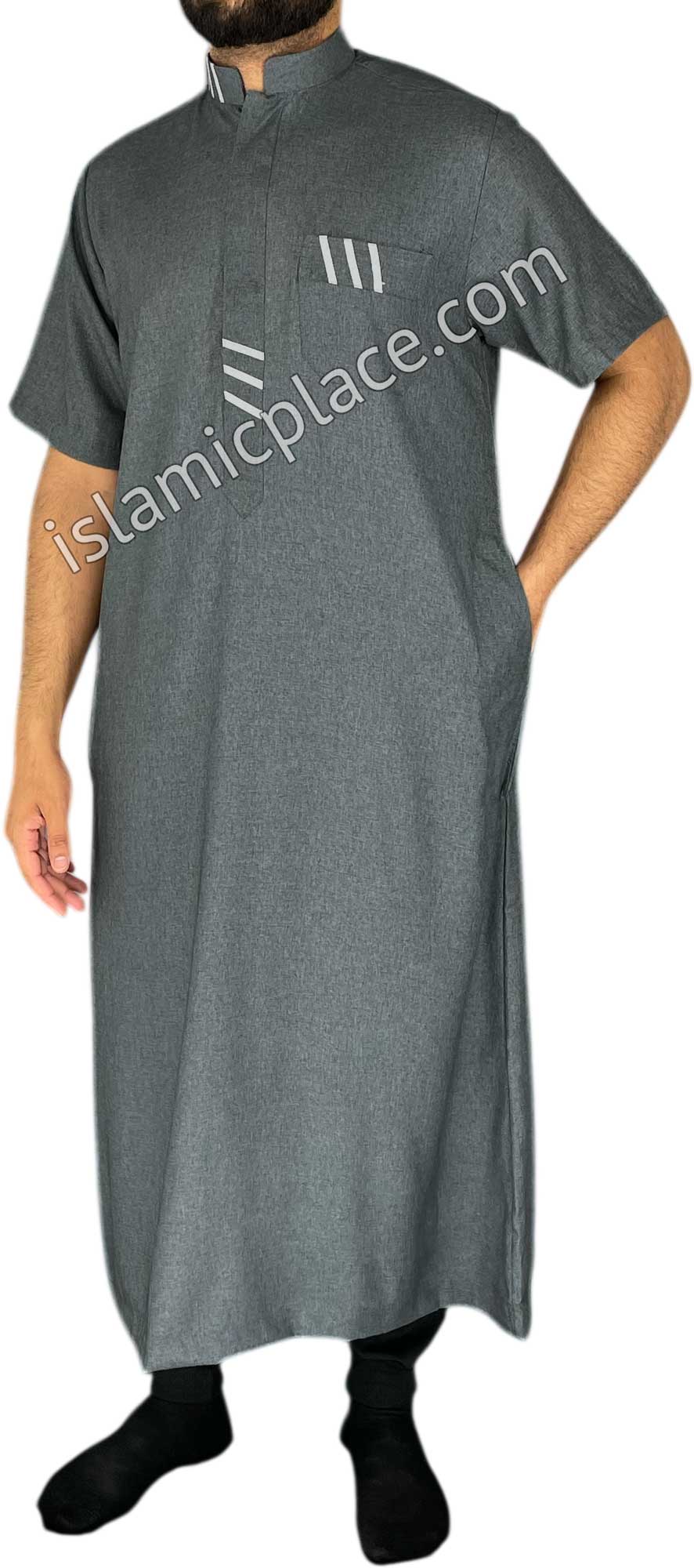 Heather Gray - Wahid Style Short Sleeve Thob